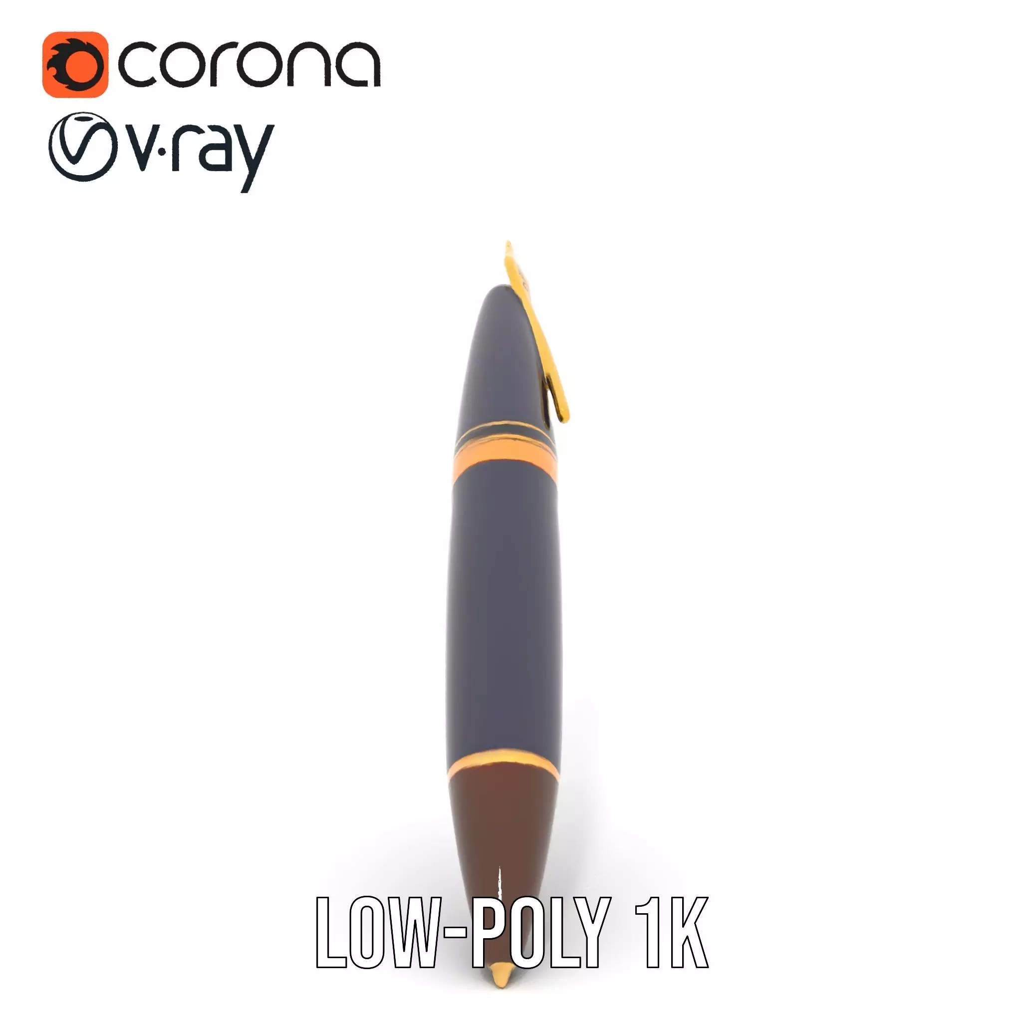 Elegant GoldTipped Pen model pack Low-poly 3D model_17