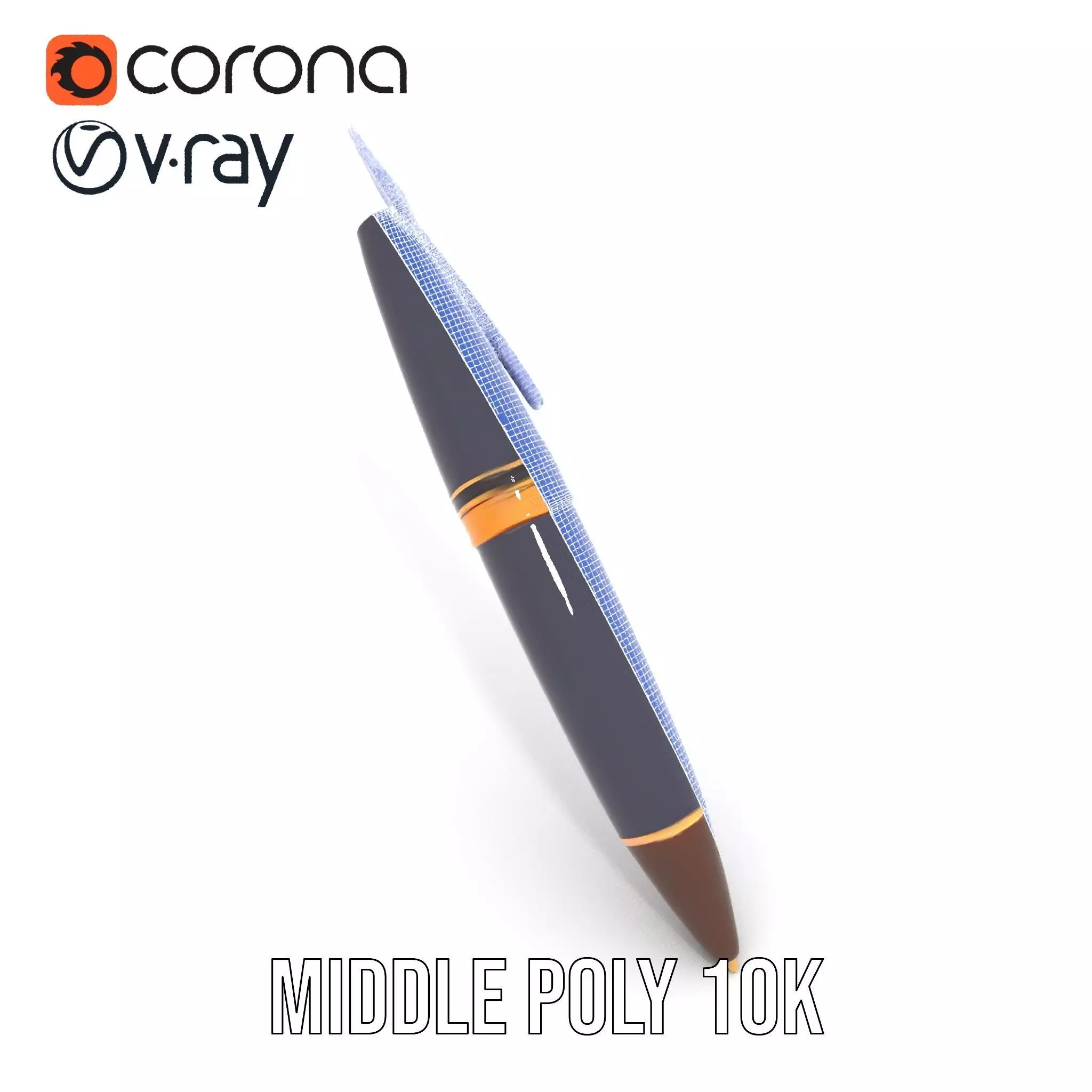 Elegant GoldTipped Pen model pack Low-poly 3D model_22