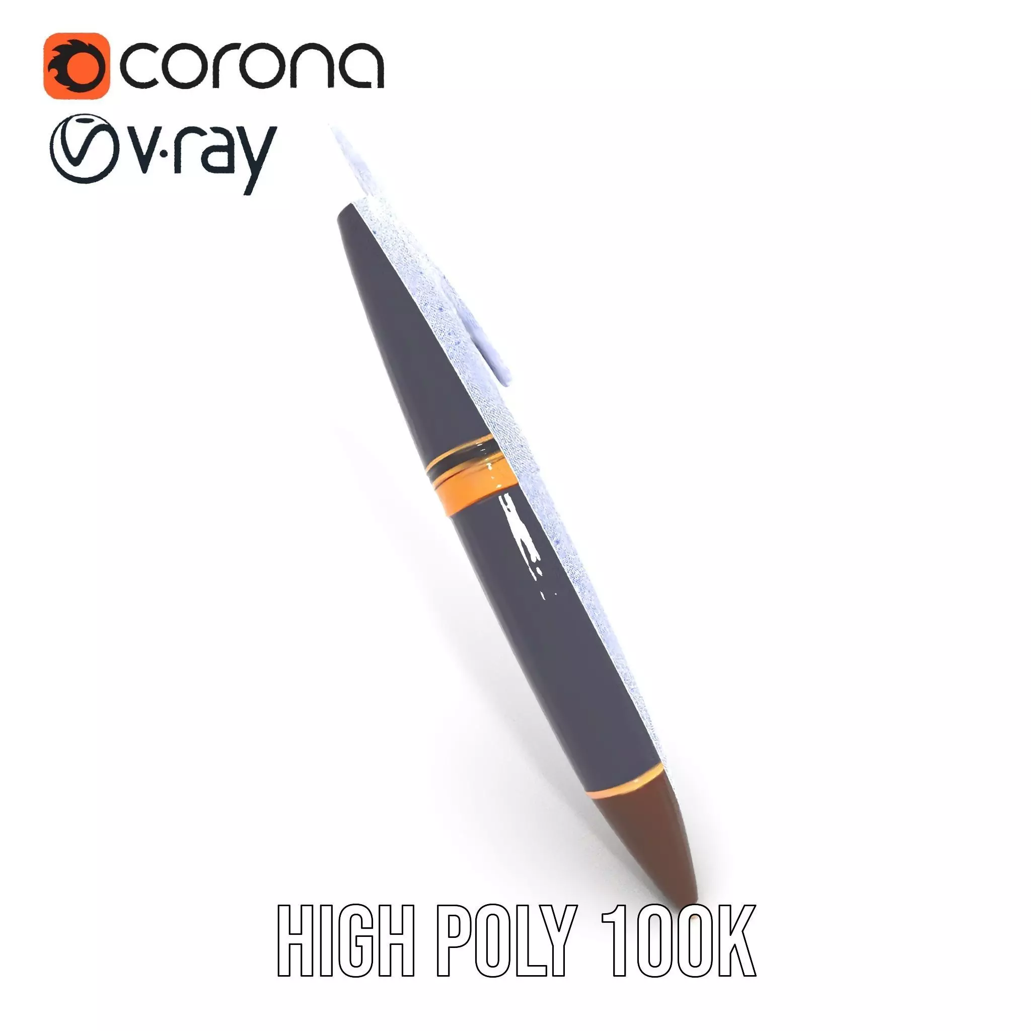 Elegant GoldTipped Pen model pack Low-poly 3D model_15