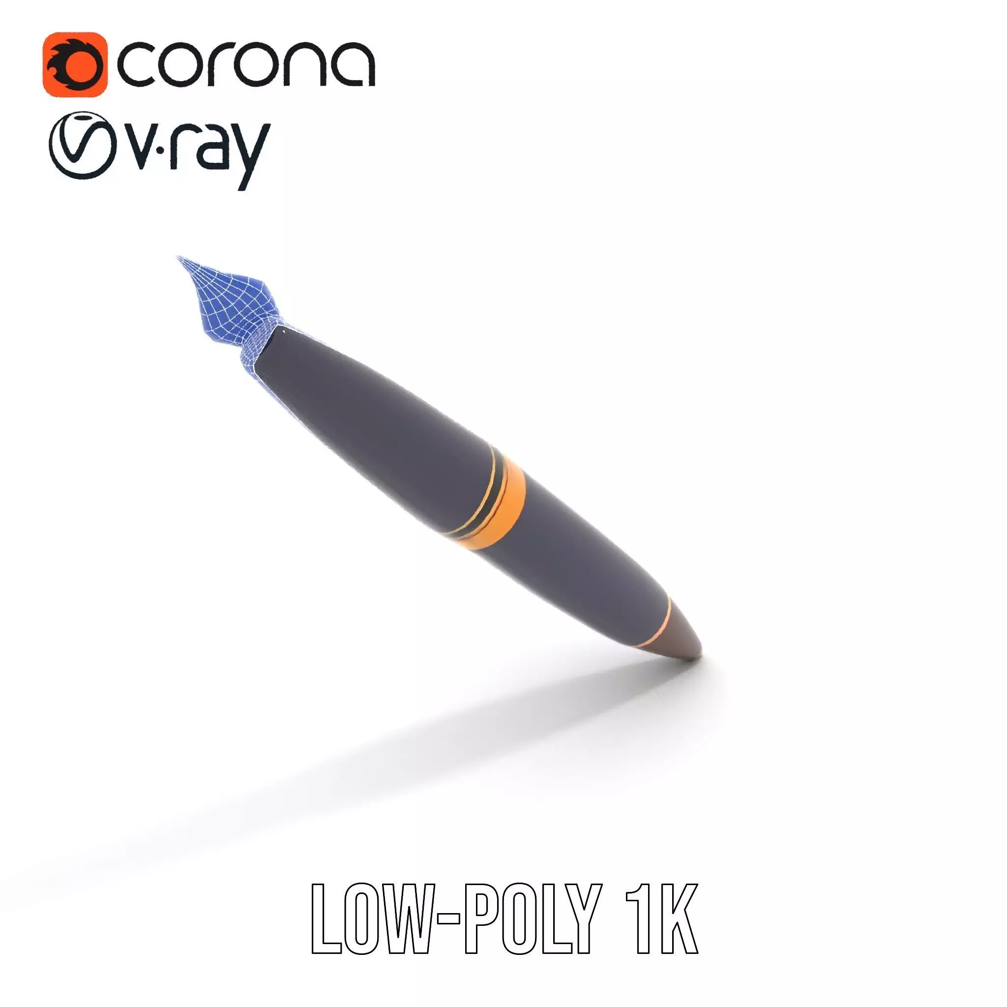 Elegant GoldTipped Pen model pack Low-poly 3D model_28