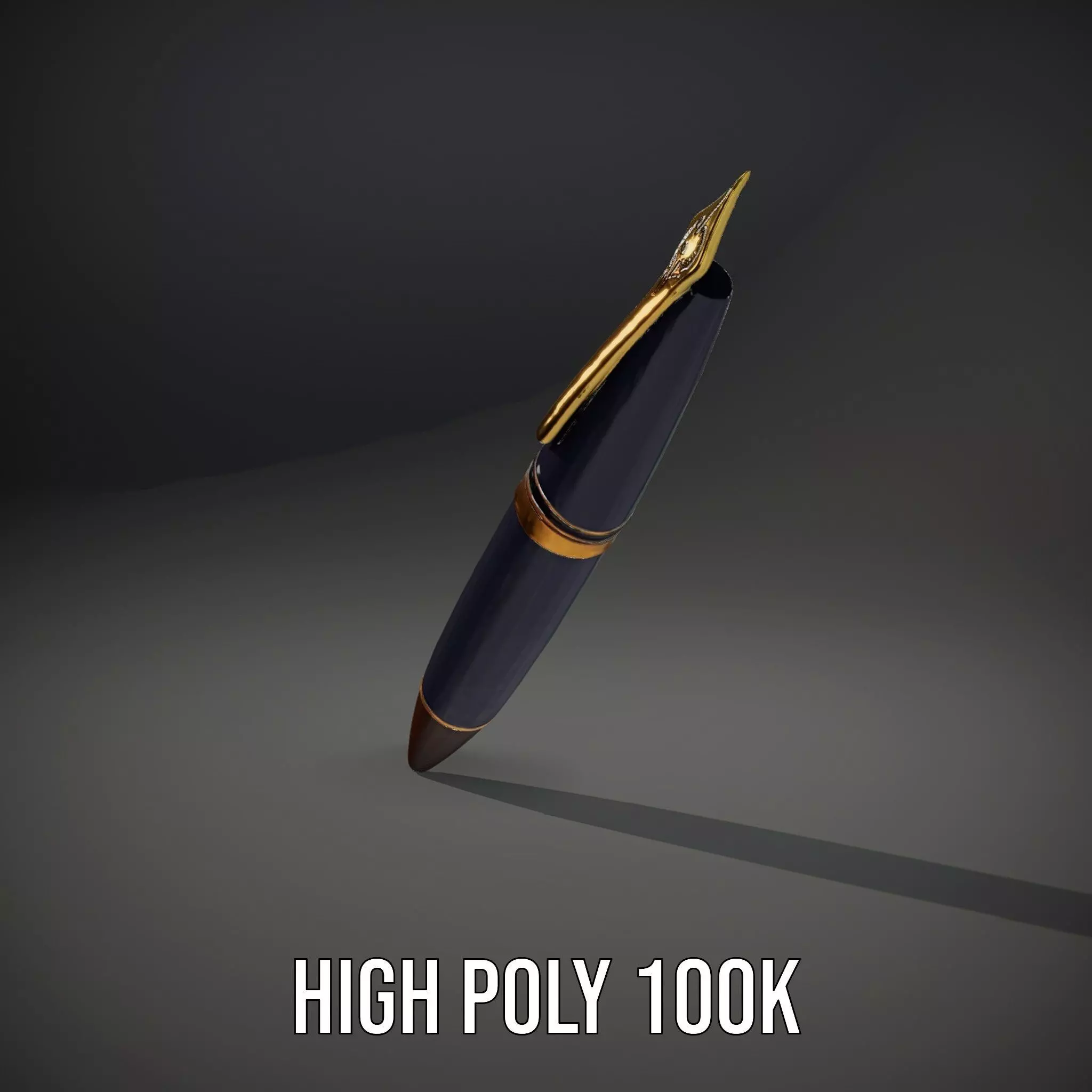 Elegant GoldTipped Pen model pack Low-poly 3D model_8
