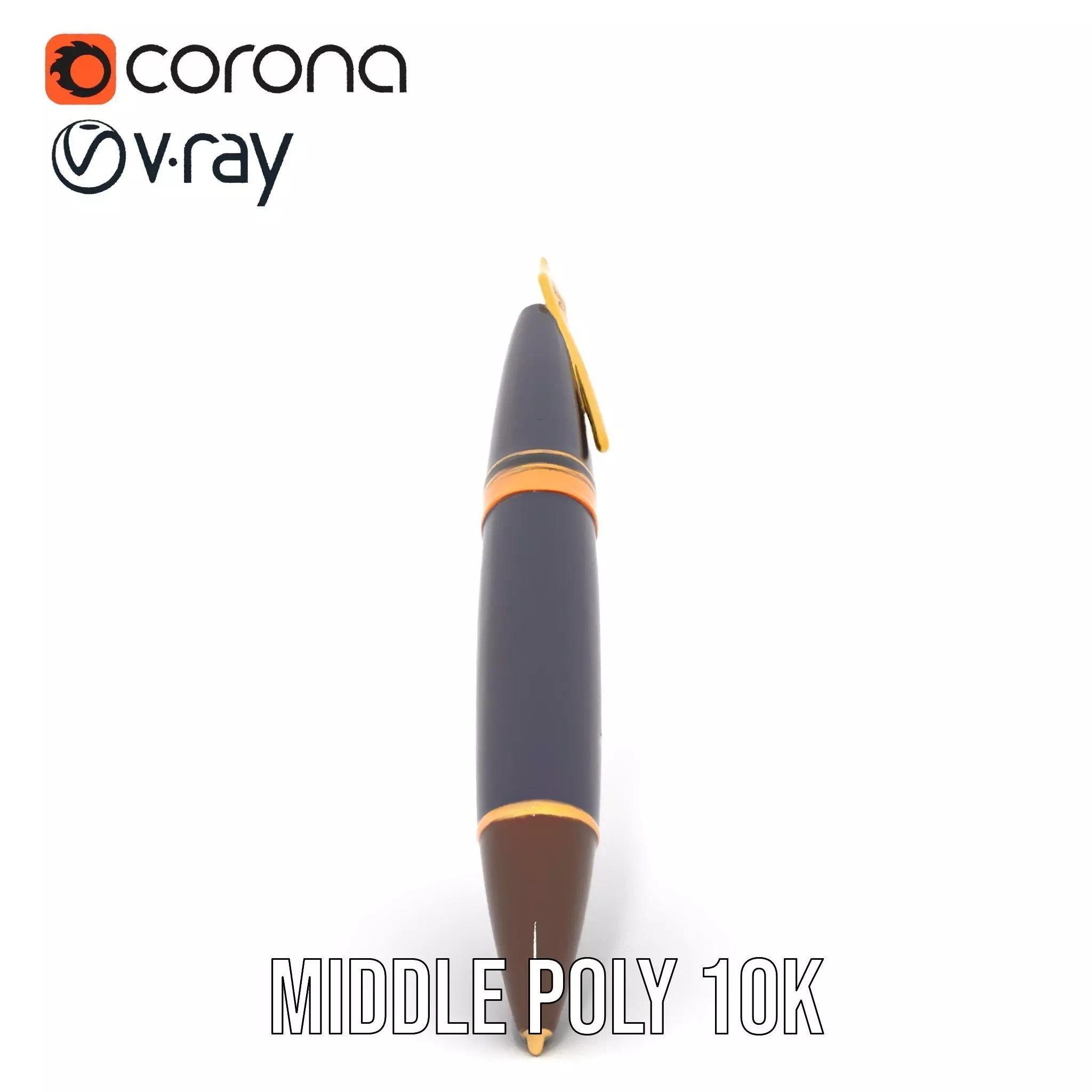 Elegant GoldTipped Pen model pack Low-poly 3D model_30