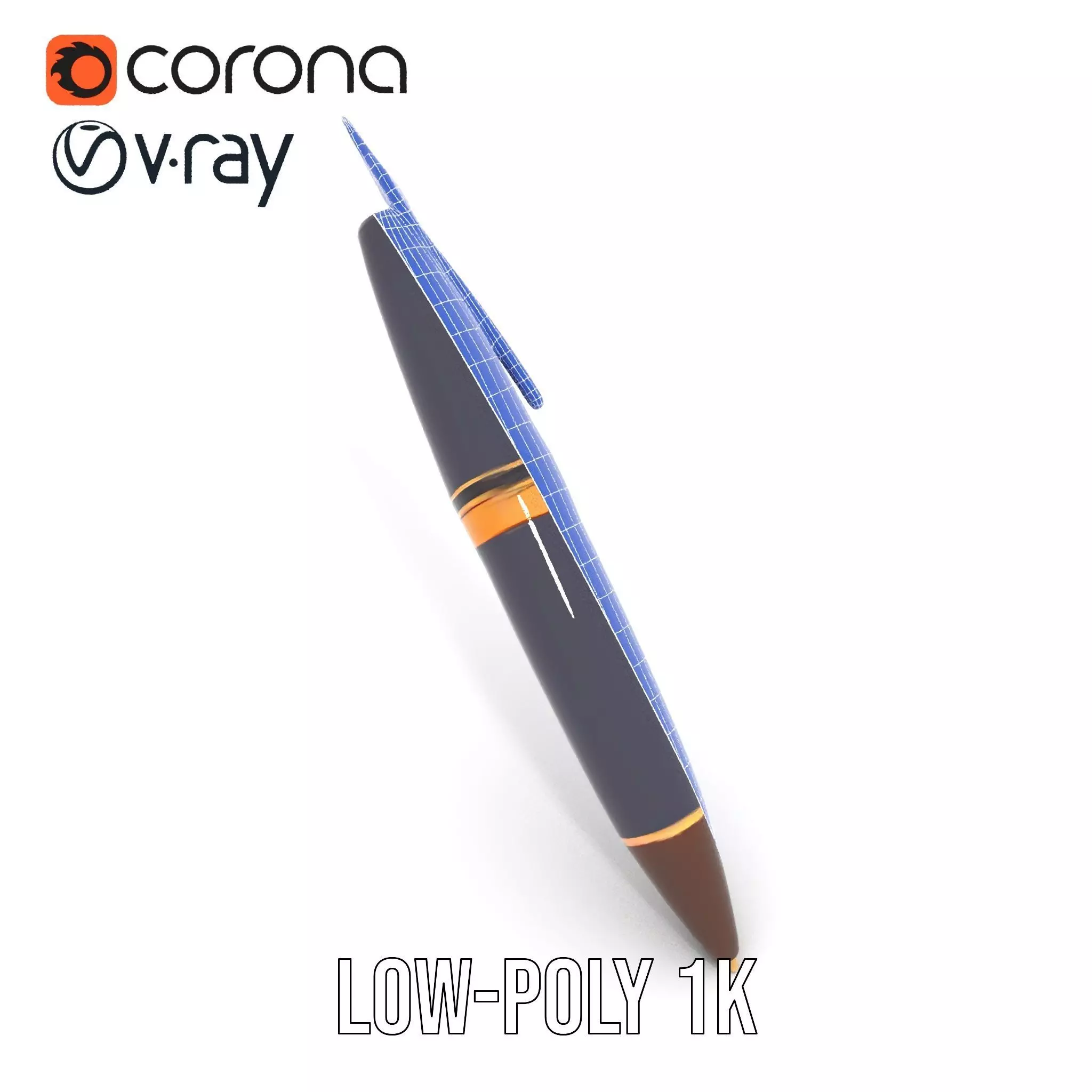 Elegant GoldTipped Pen model pack Low-poly 3D model_31