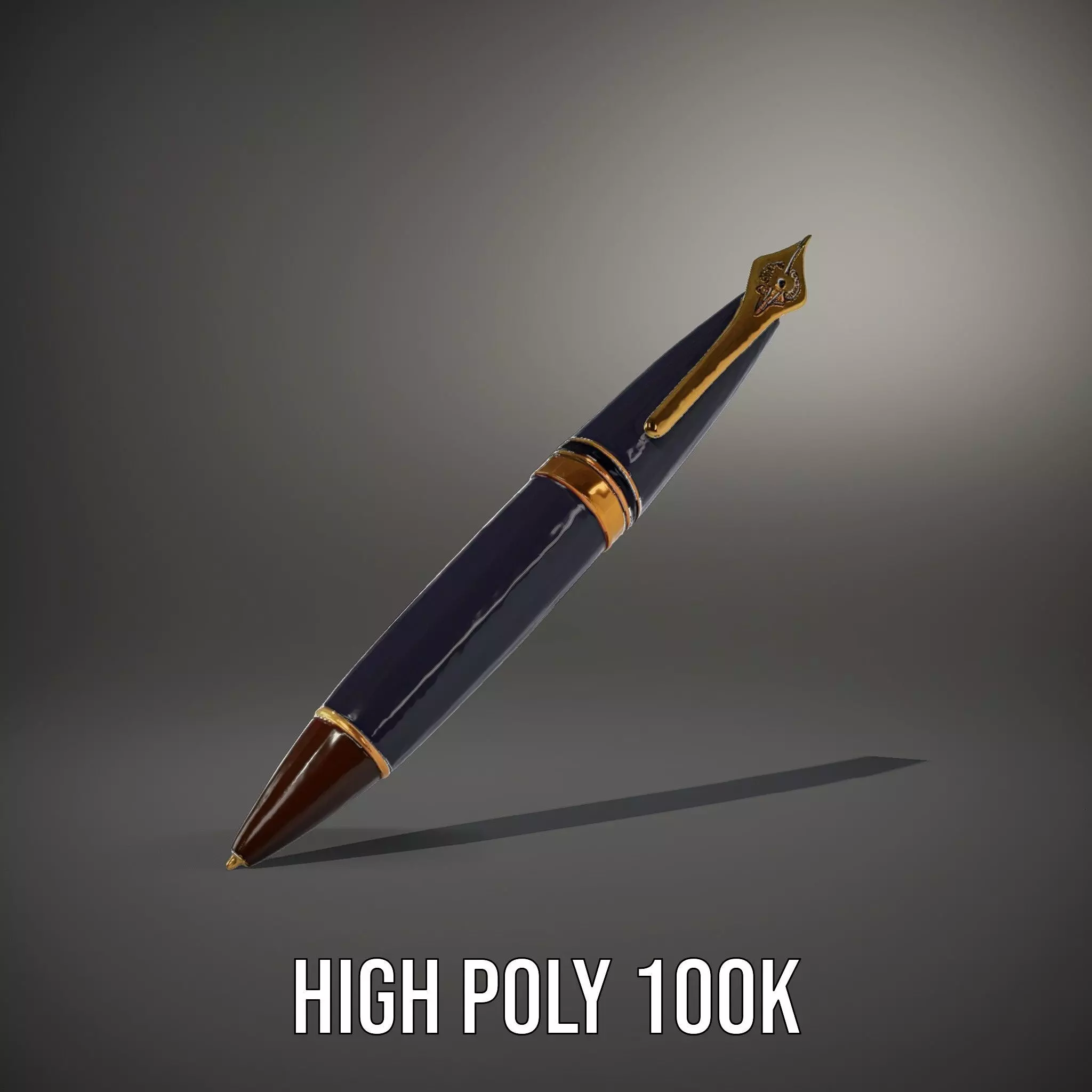 Elegant GoldTipped Pen model pack Low-poly 3D model_10