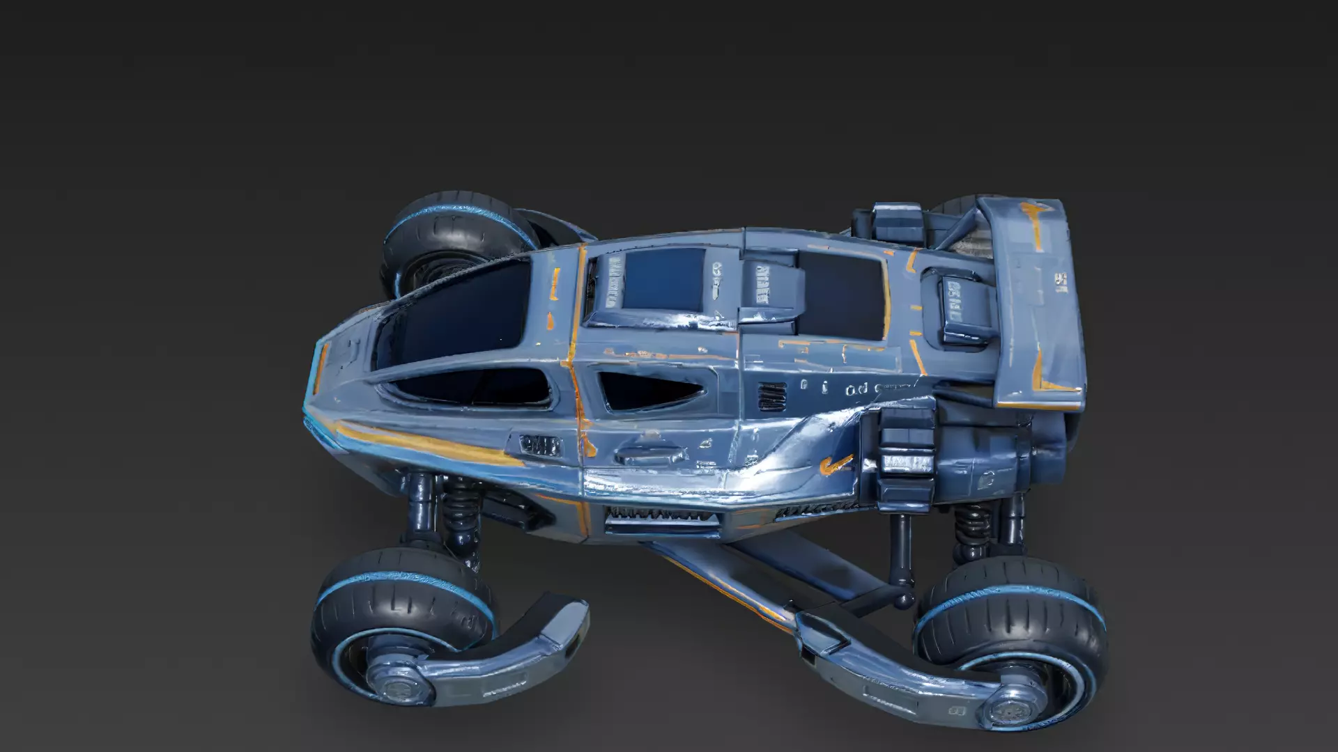Futuristic Cyber Off-Road Vehicle PBR 3D Model 3D model_4
