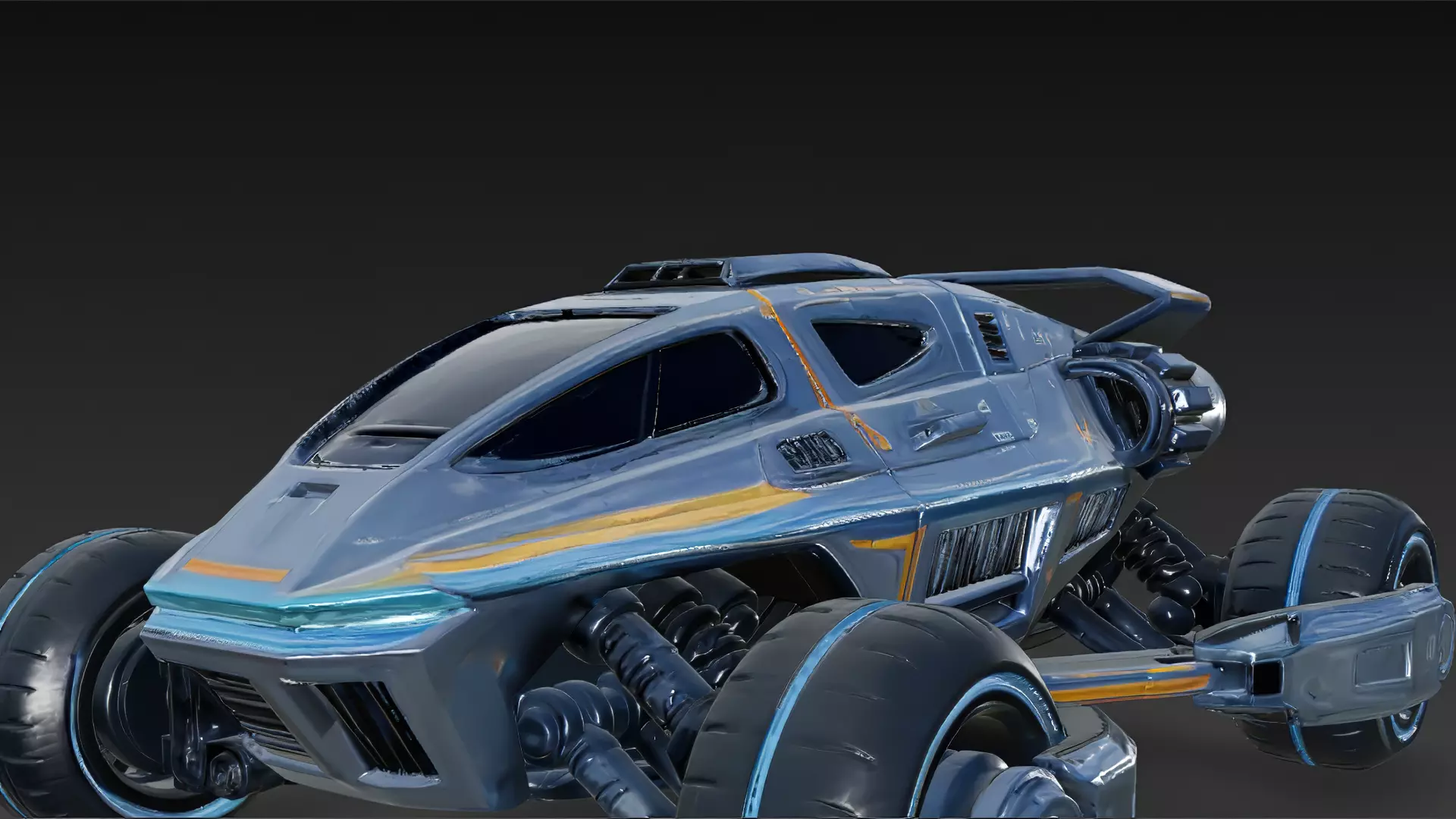 Futuristic Cyber Off-Road Vehicle PBR 3D Model 3D model_6