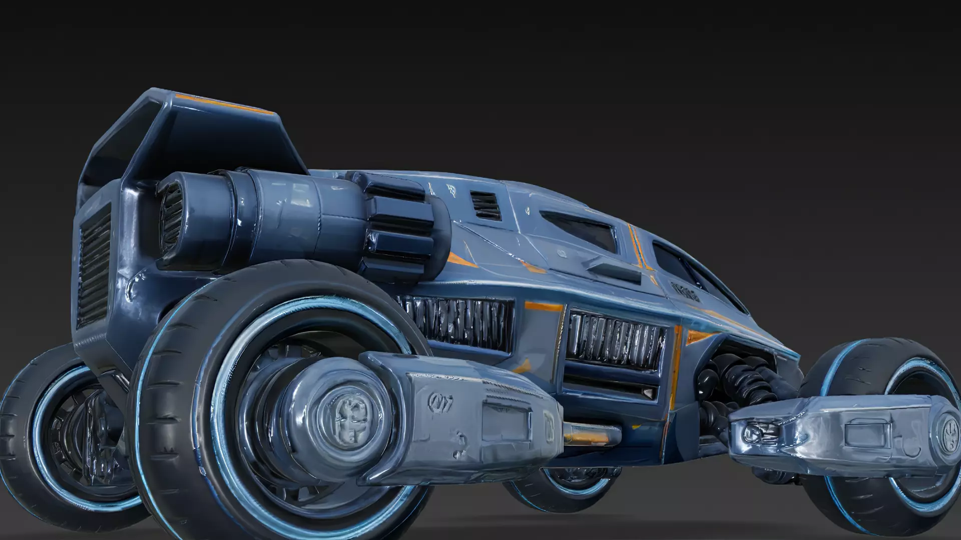 Futuristic Cyber Off-Road Vehicle PBR 3D Model 3D model_8