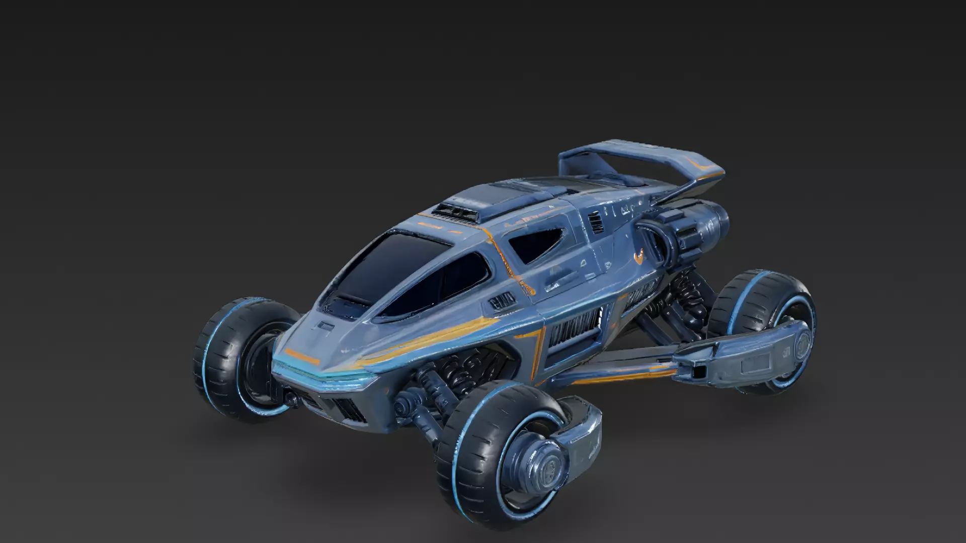 Futuristic Cyber Off-Road Vehicle PBR 3D Model 3D model_0
