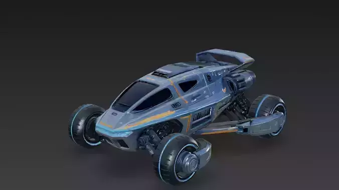 Futuristic Cyber Off-Road Vehicle PBR 3D Model