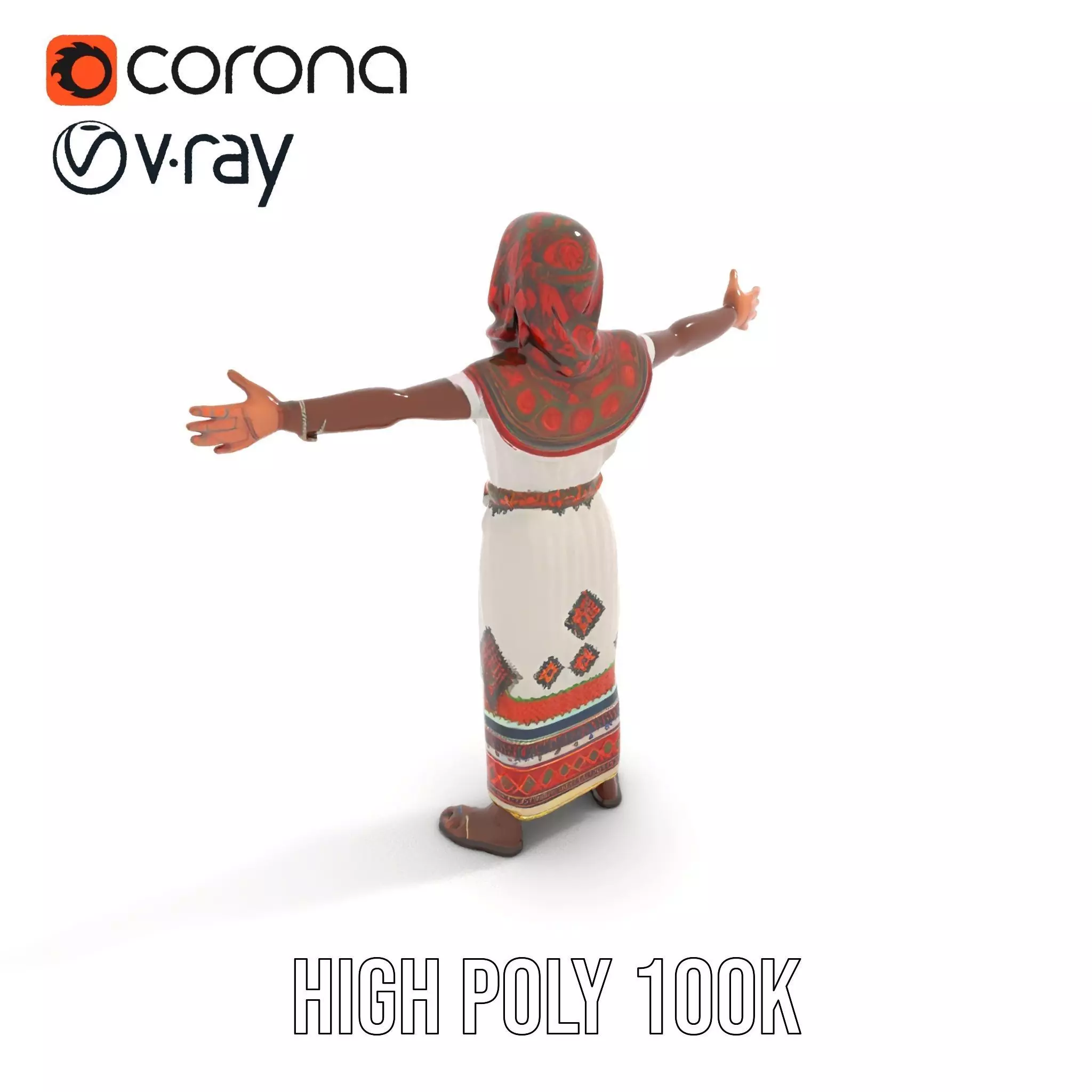 Diverse Ethnic Attire model pack Low-poly 3D model_21