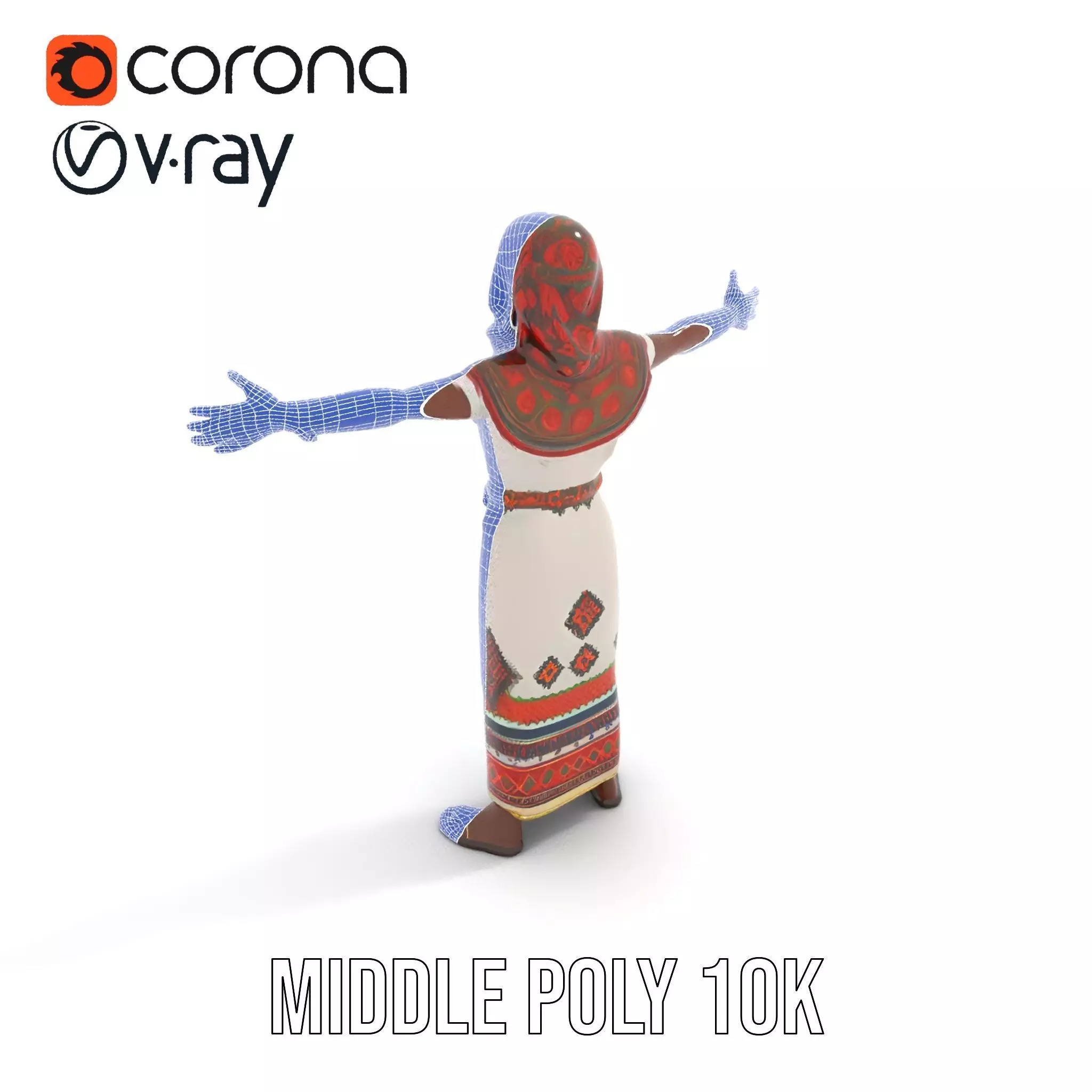 Diverse Ethnic Attire model pack Low-poly 3D model_11
