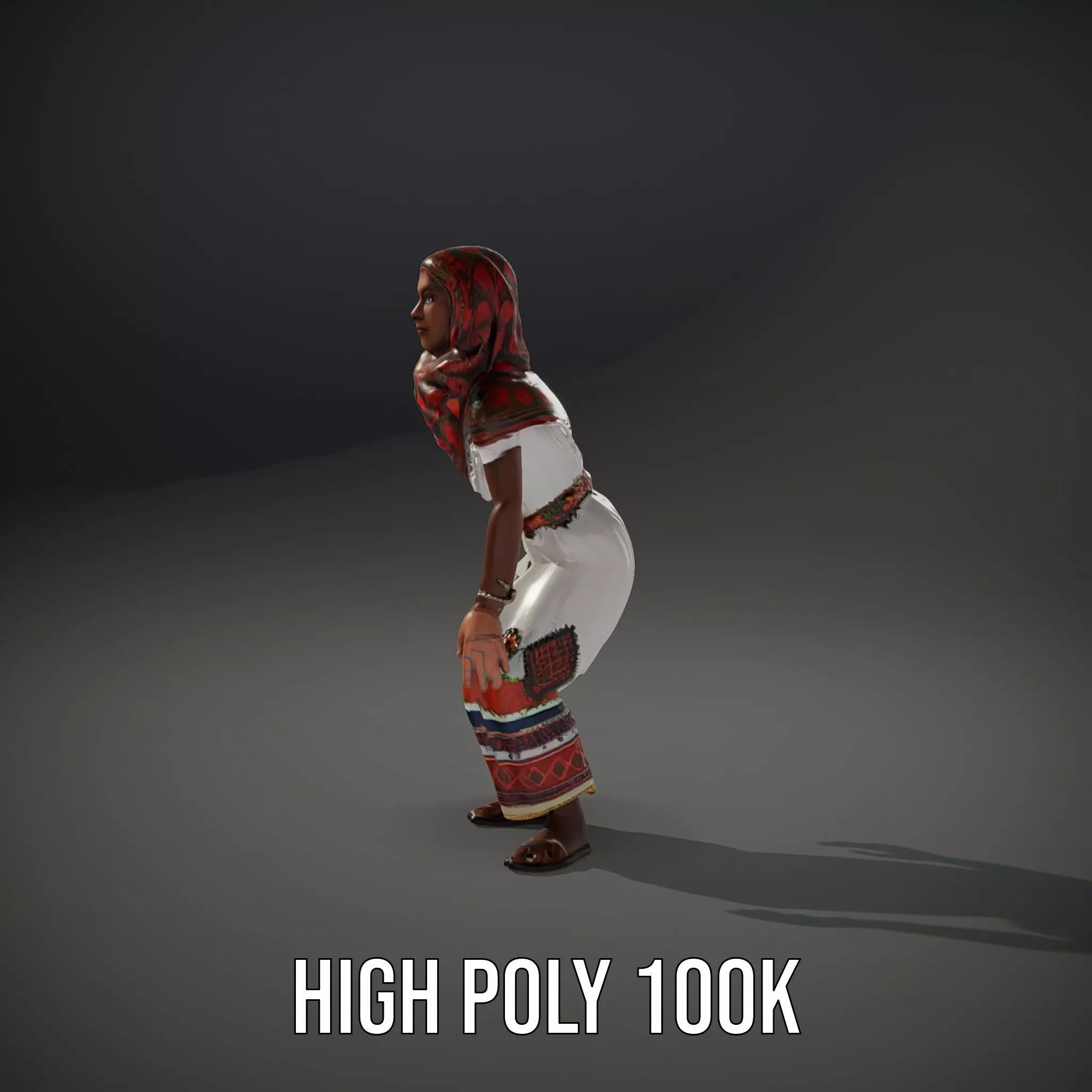 Diverse Ethnic Attire model pack Low-poly 3D model_8