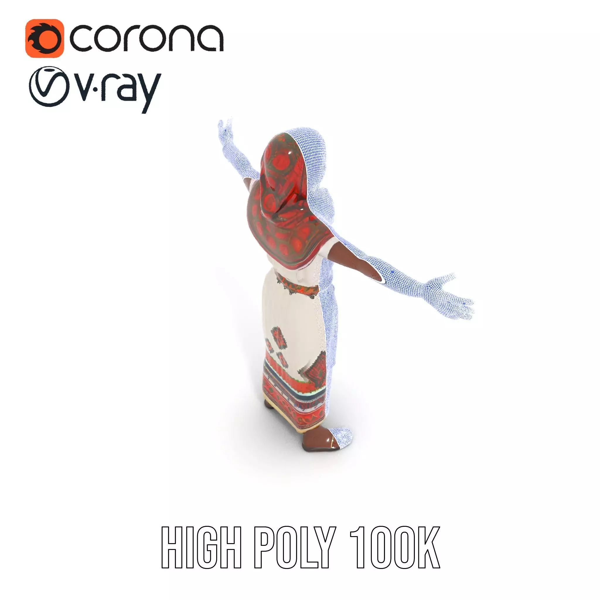 Diverse Ethnic Attire model pack Low-poly 3D model_32