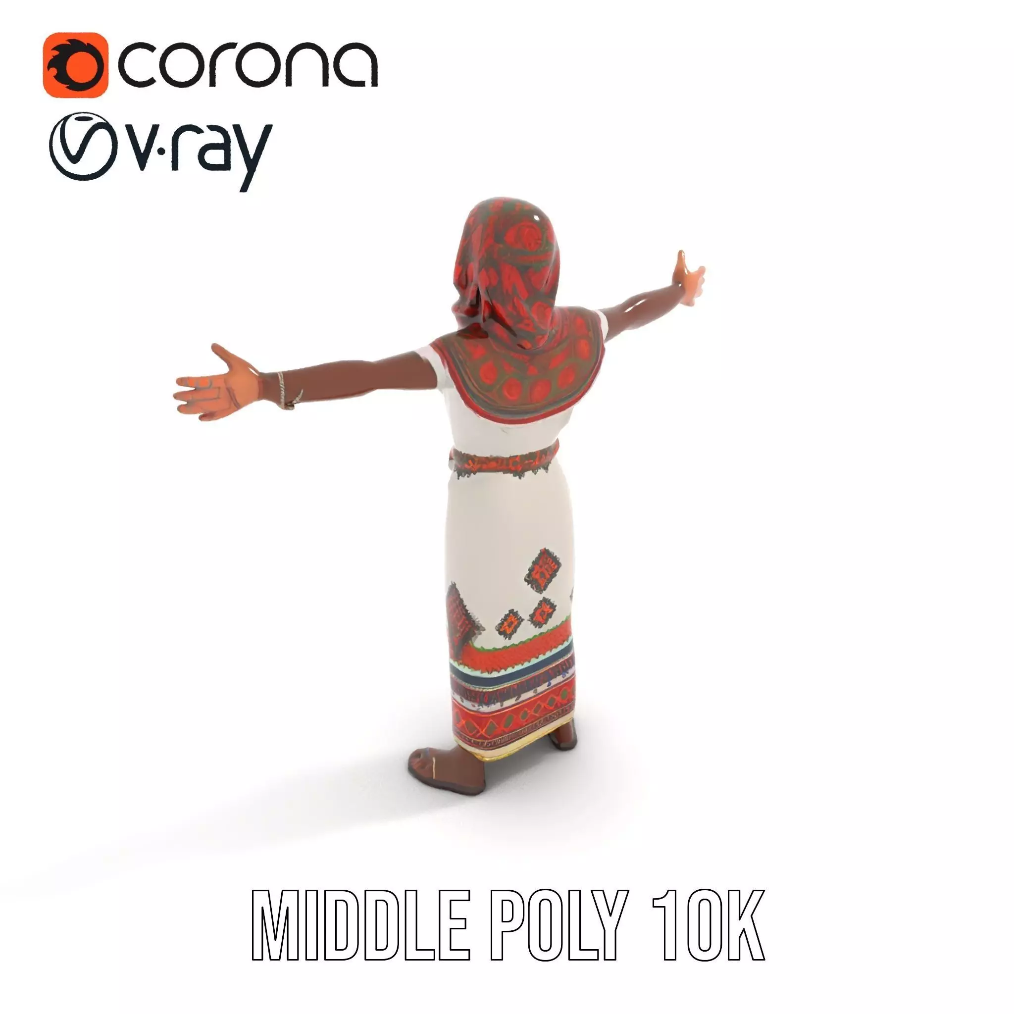 Diverse Ethnic Attire model pack Low-poly 3D model_13