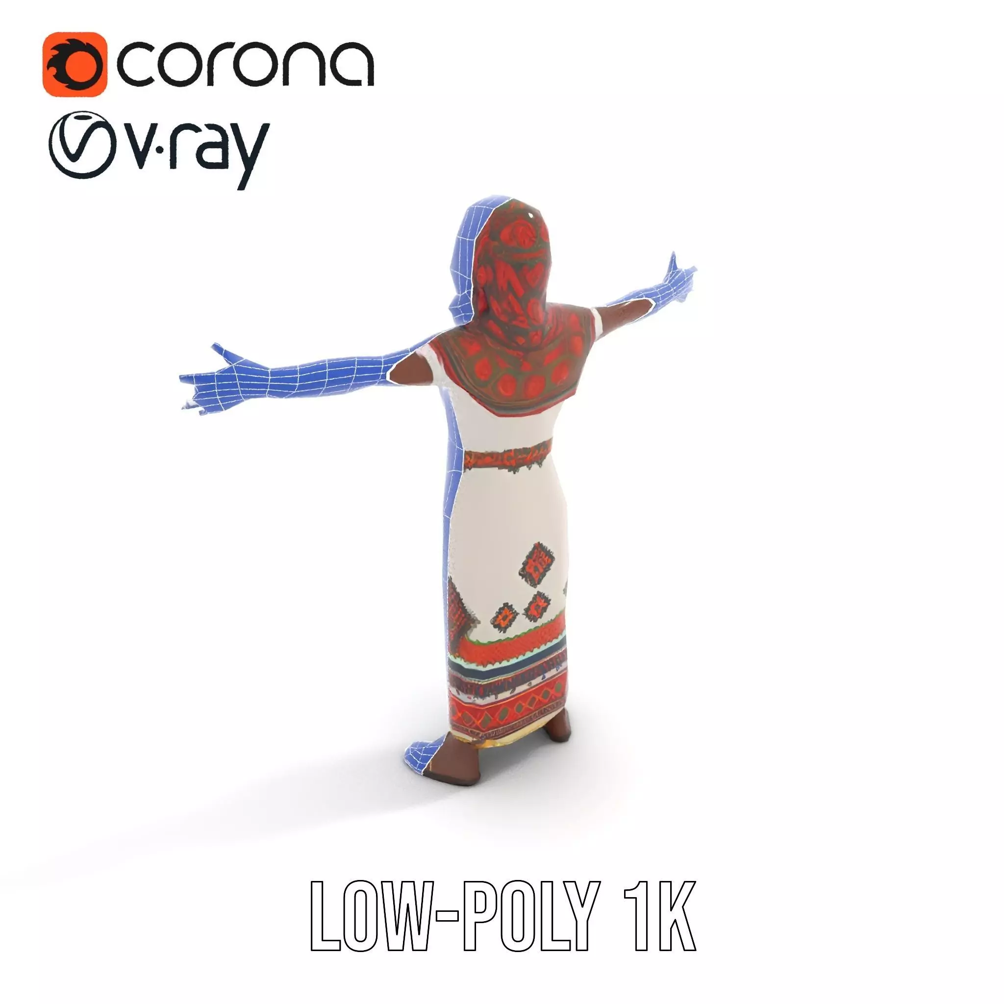 Diverse Ethnic Attire model pack Low-poly 3D model_20