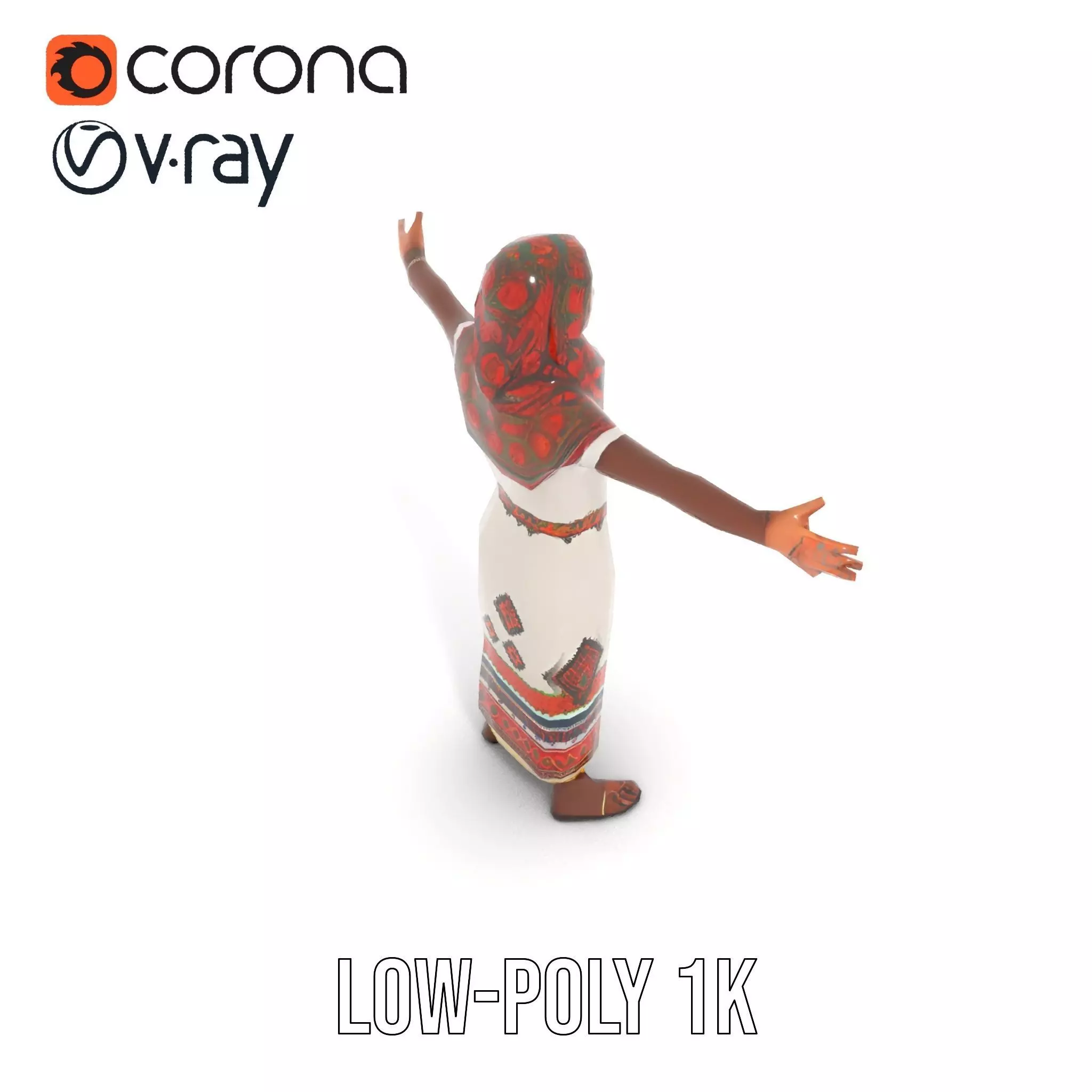 Diverse Ethnic Attire model pack Low-poly 3D model_12