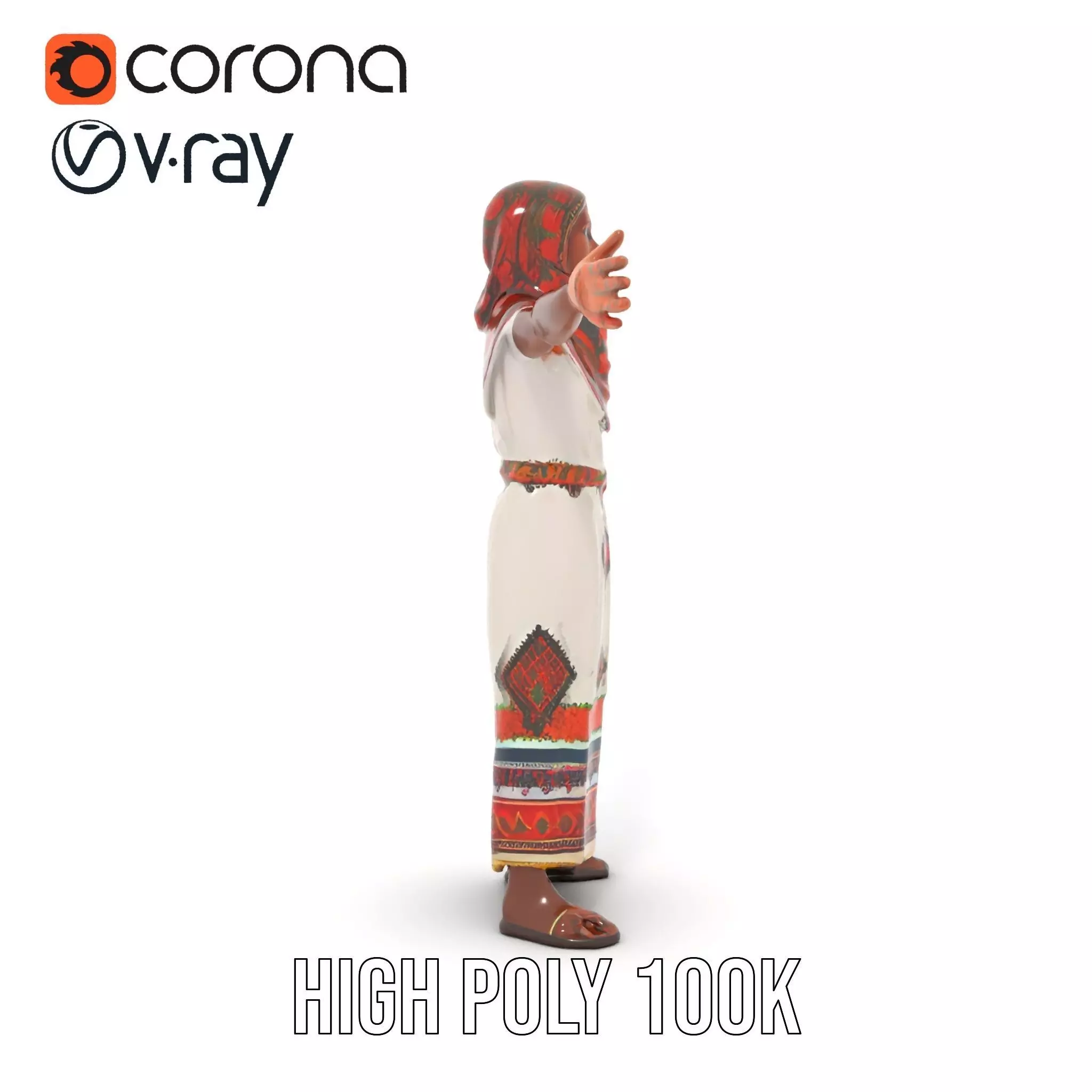 Diverse Ethnic Attire model pack Low-poly 3D model_15