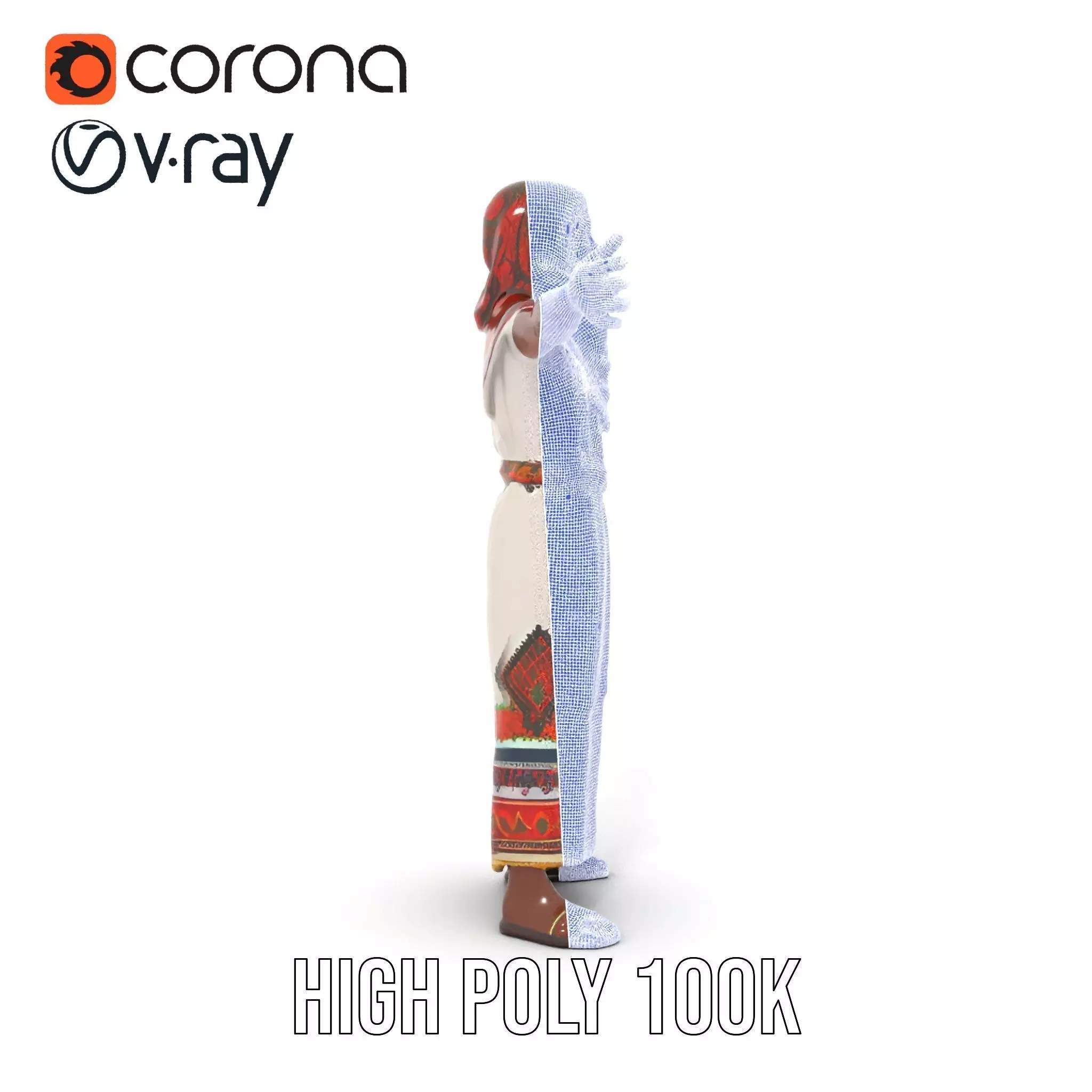 Diverse Ethnic Attire model pack Low-poly 3D model_33