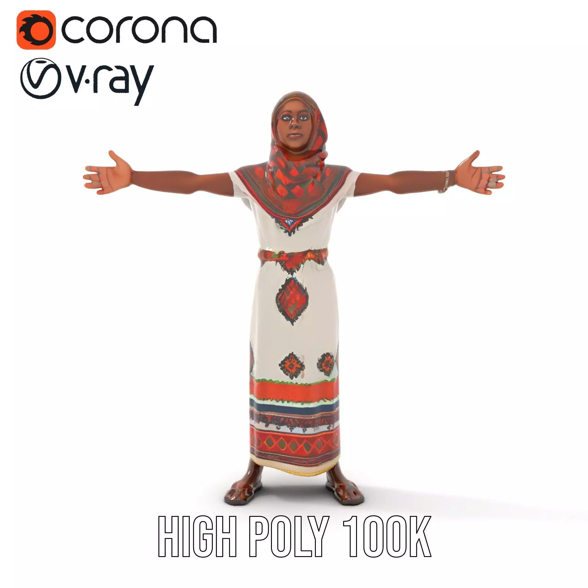 Diverse Ethnic Attire model pack Low-poly 3D model_24