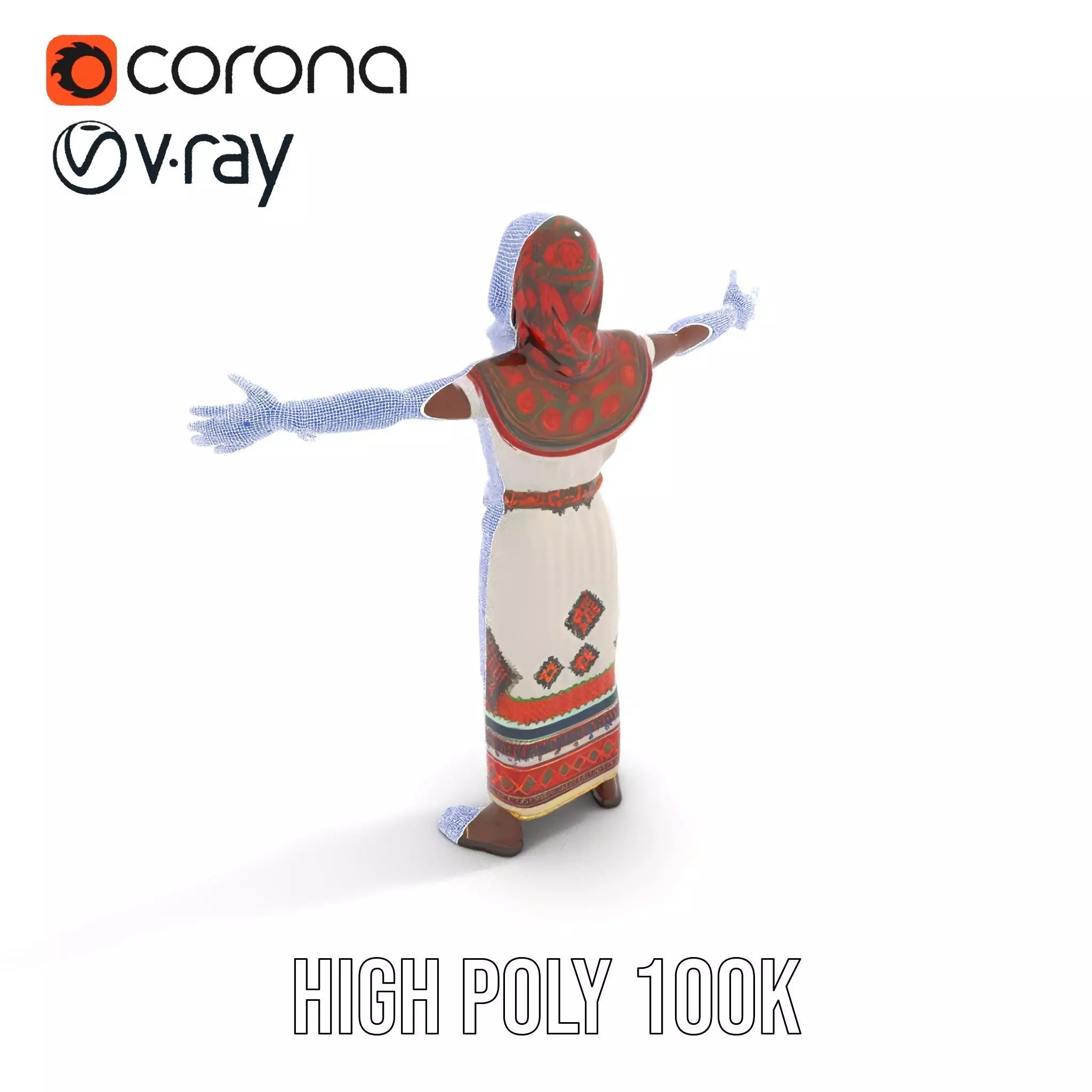Diverse Ethnic Attire model pack Low-poly 3D model_31