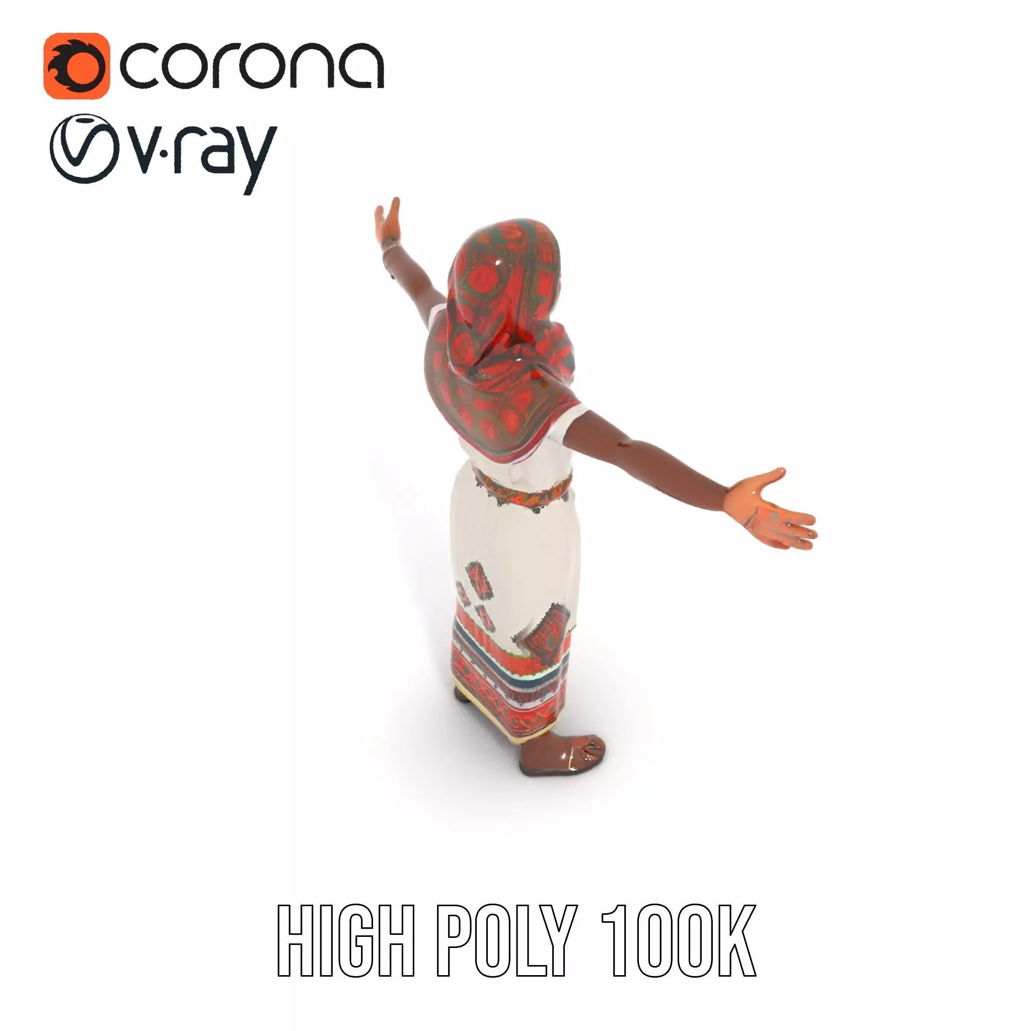 Diverse Ethnic Attire model pack Low-poly 3D model_18