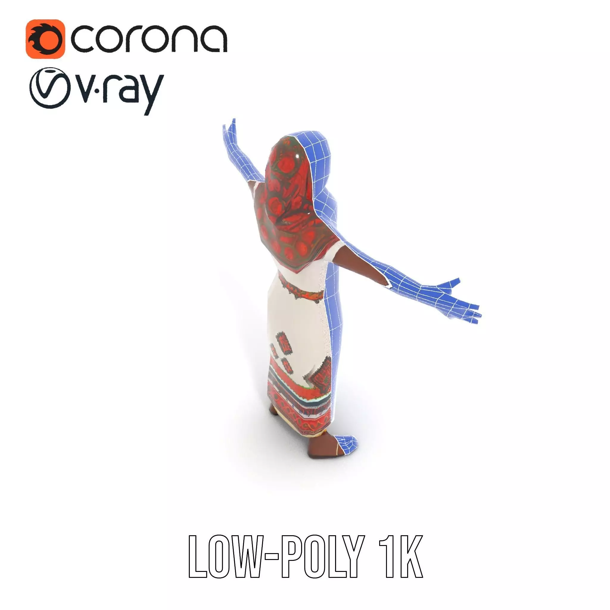 Diverse Ethnic Attire model pack Low-poly 3D model_30