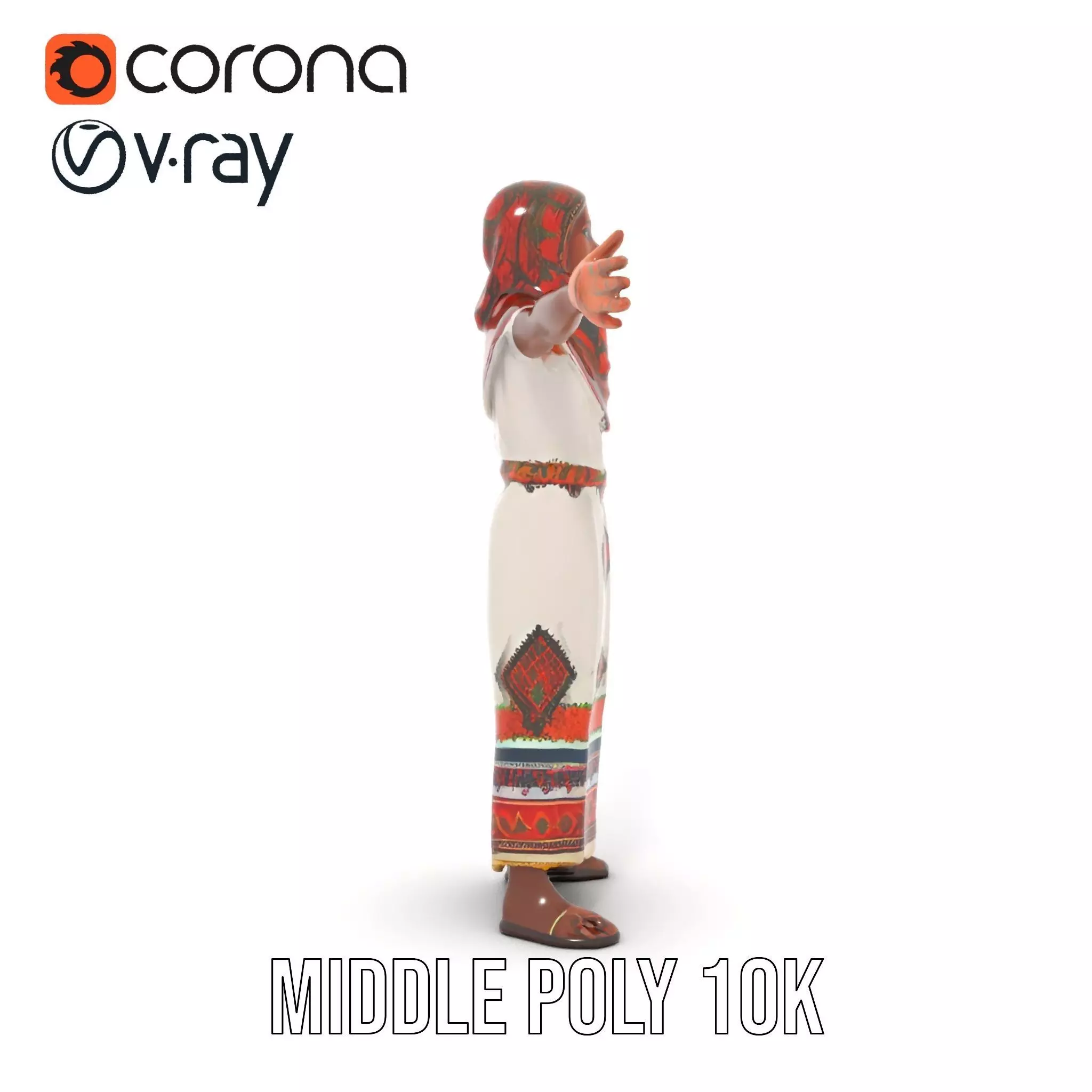 Diverse Ethnic Attire model pack Low-poly 3D model_16