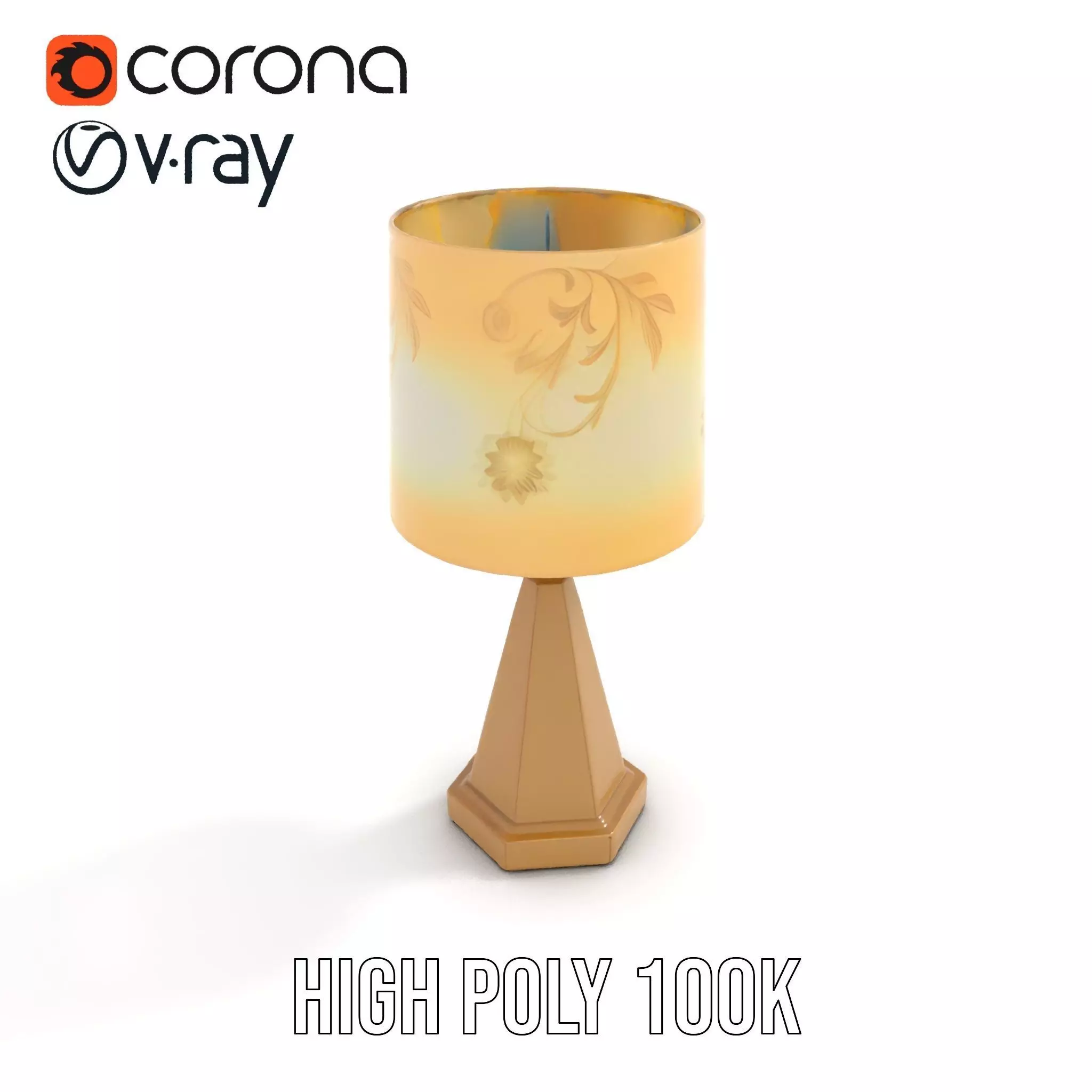Elegant Brass Table Lamp model pack Low-poly 3D model_20