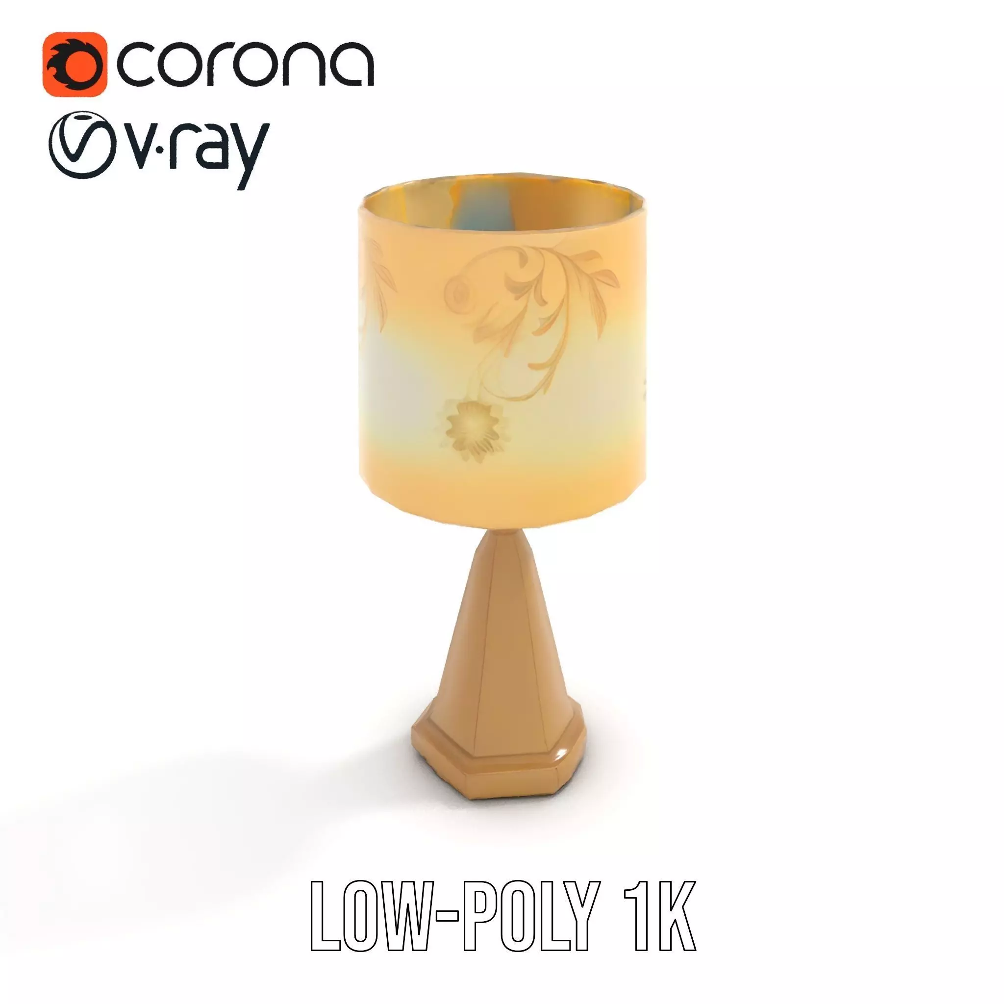 Elegant Brass Table Lamp model pack Low-poly 3D model_19