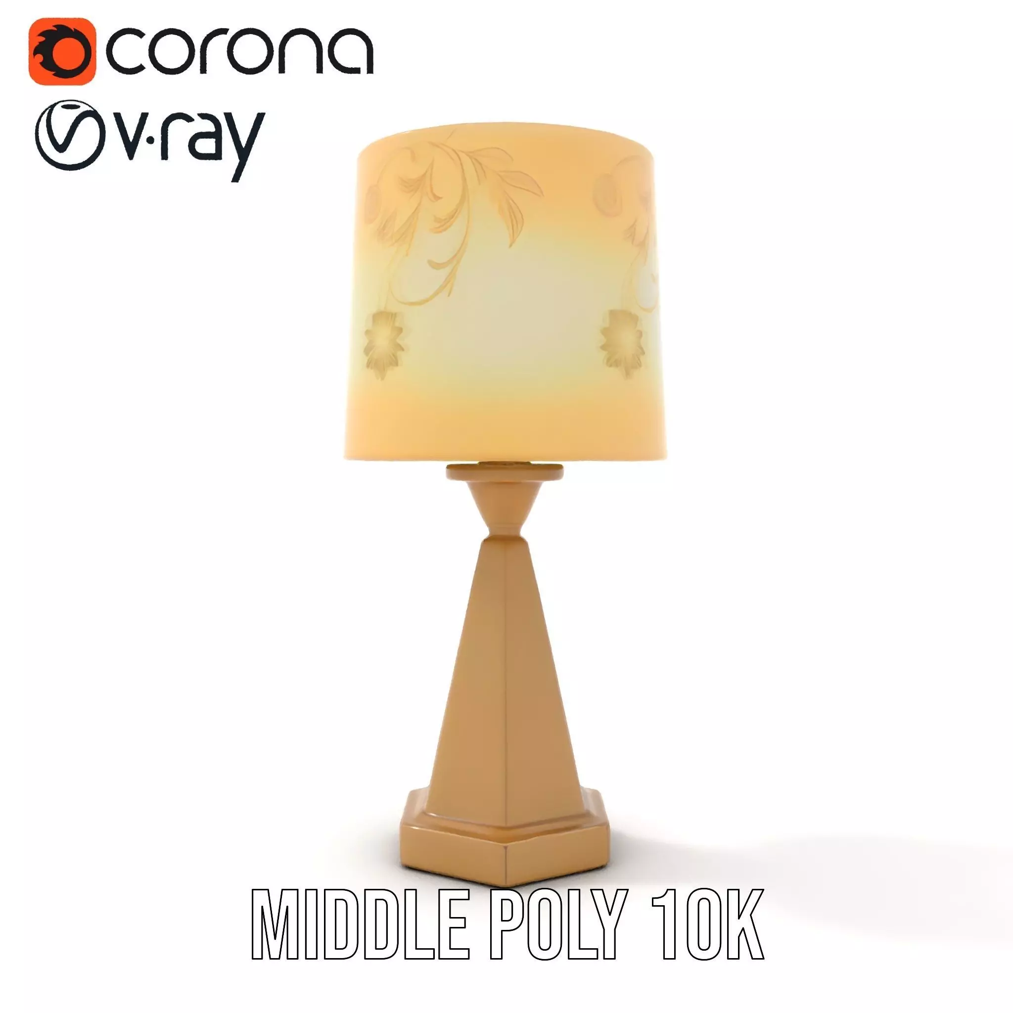 Elegant Brass Table Lamp model pack Low-poly 3D model_5