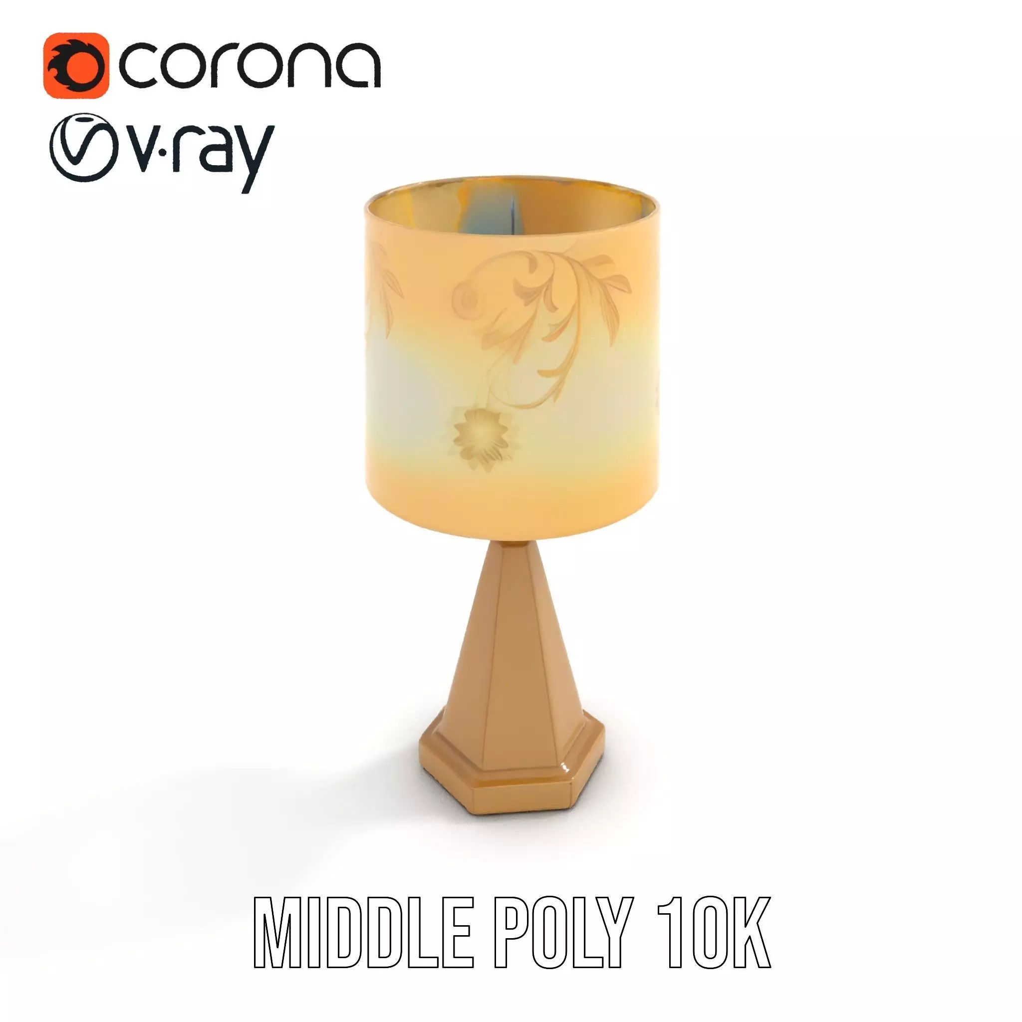 Elegant Brass Table Lamp model pack Low-poly 3D model_11