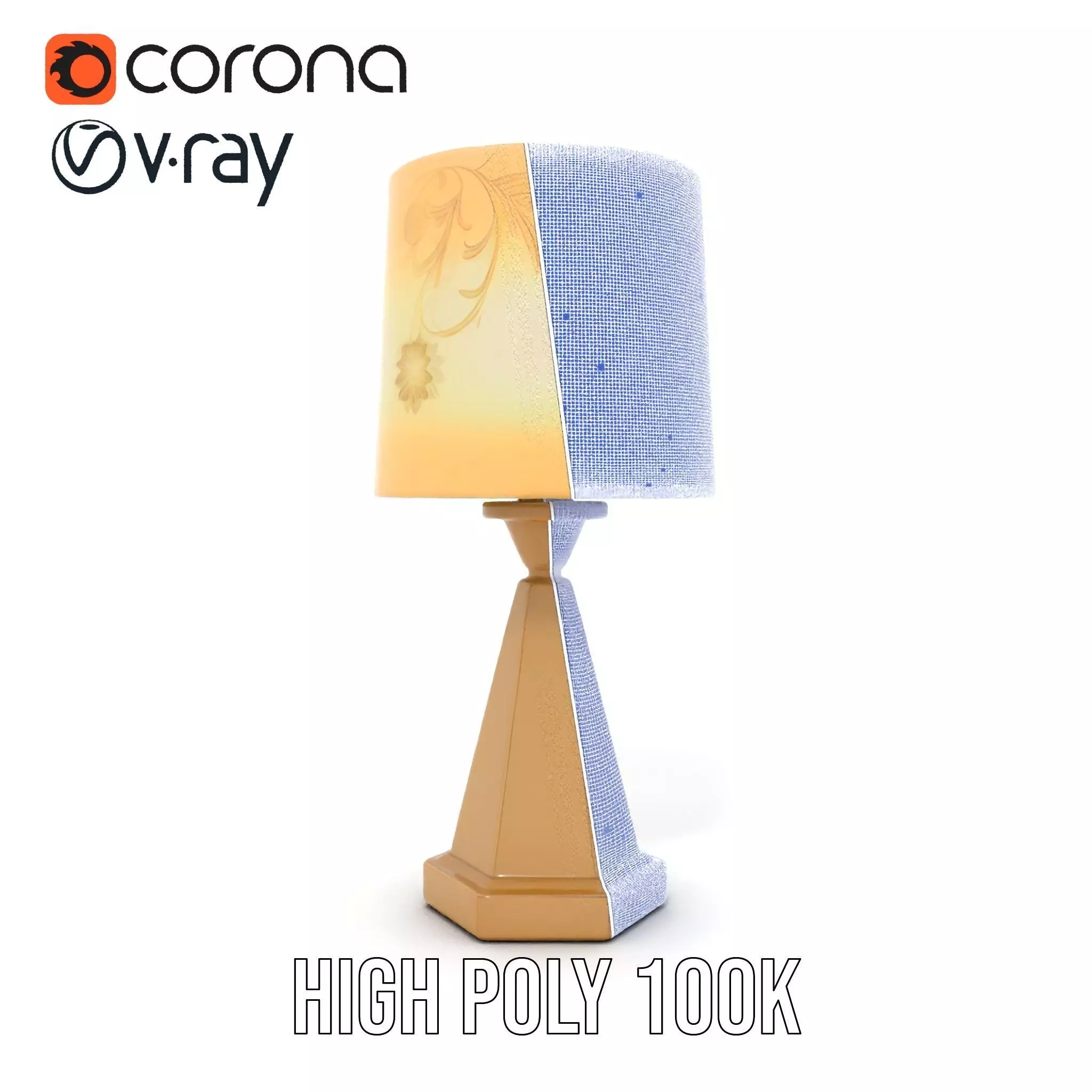 Elegant Brass Table Lamp model pack Low-poly 3D model_34