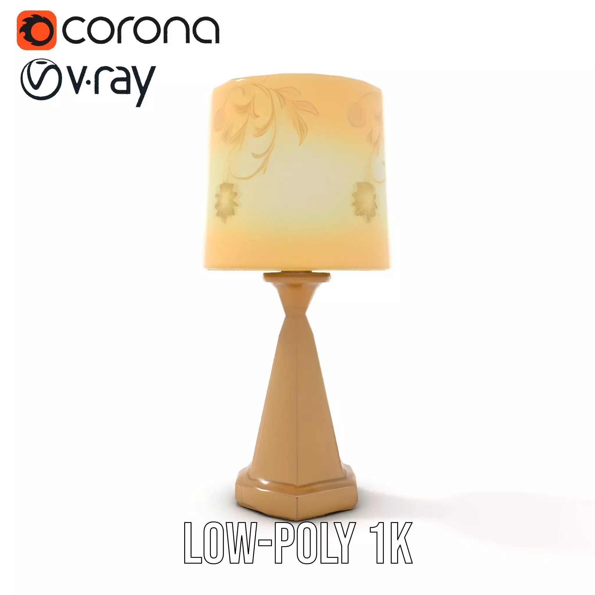 Elegant Brass Table Lamp model pack Low-poly 3D model_22