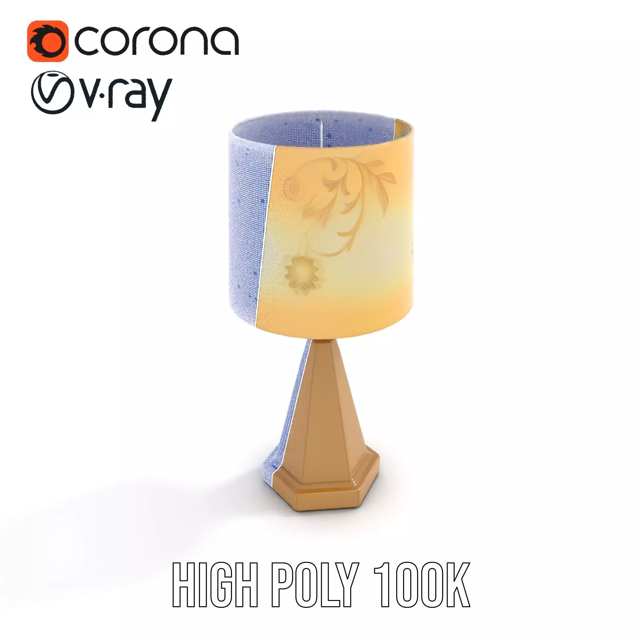 Elegant Brass Table Lamp model pack Low-poly 3D model_23