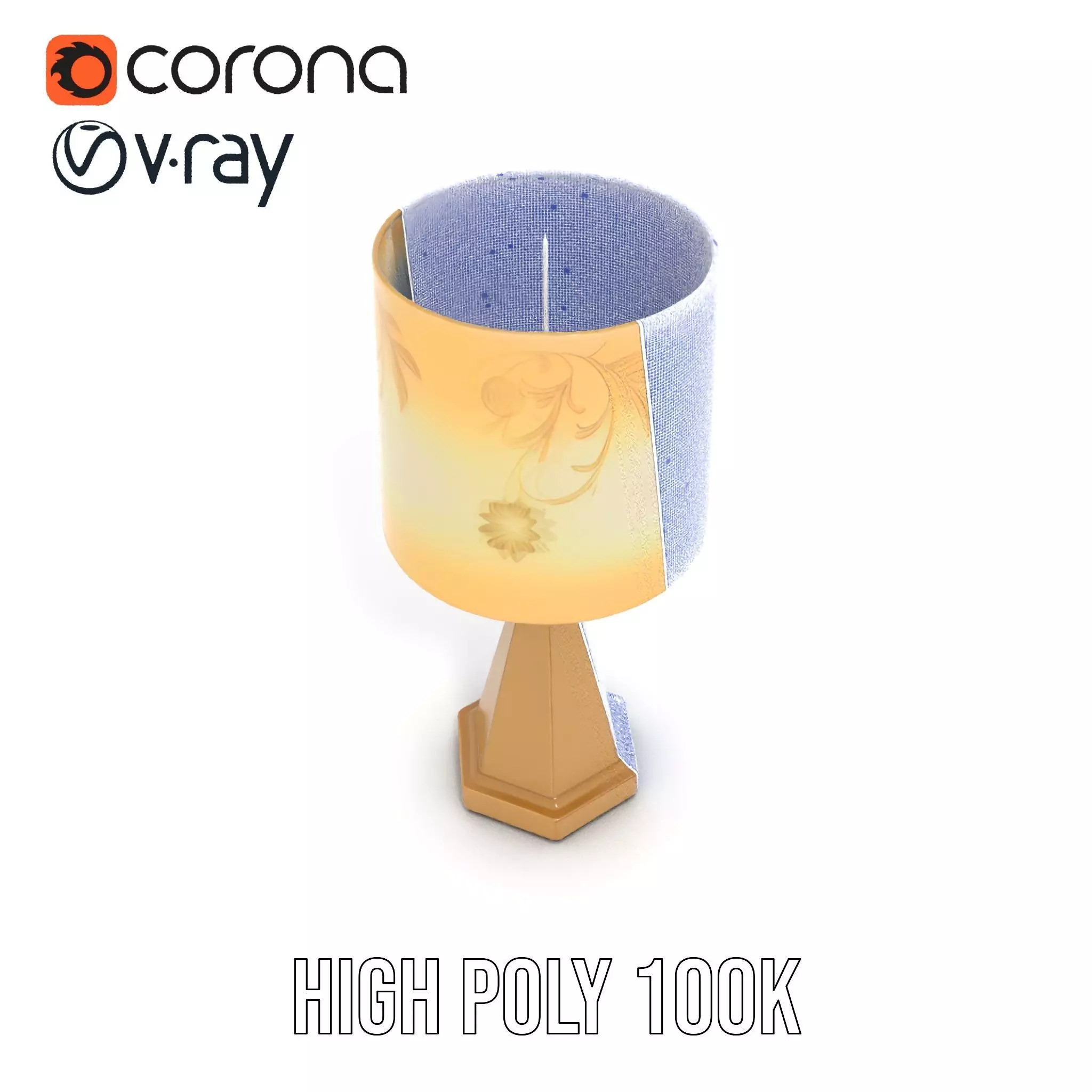 Elegant Brass Table Lamp model pack Low-poly 3D model_28