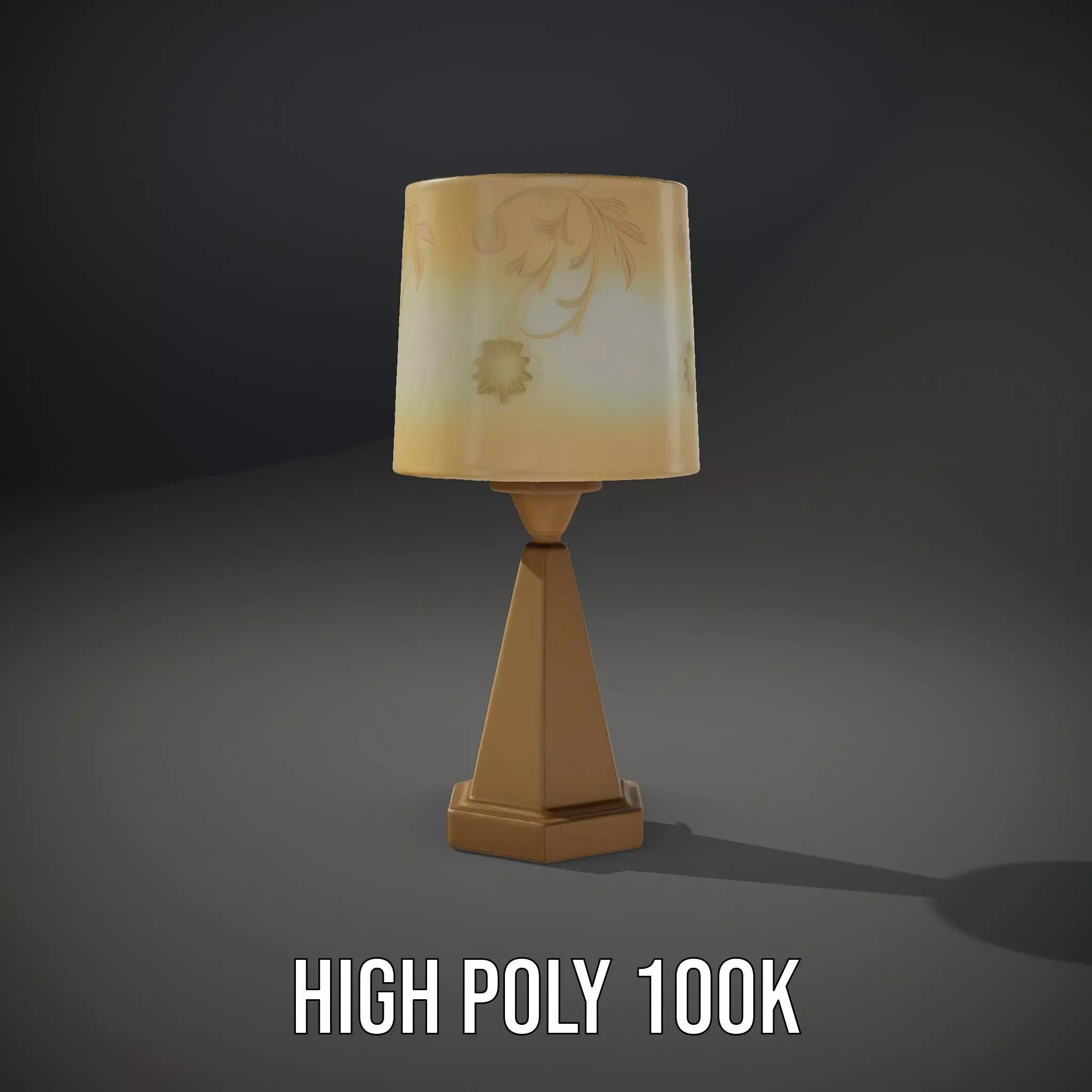 Elegant Brass Table Lamp model pack Low-poly 3D model_8