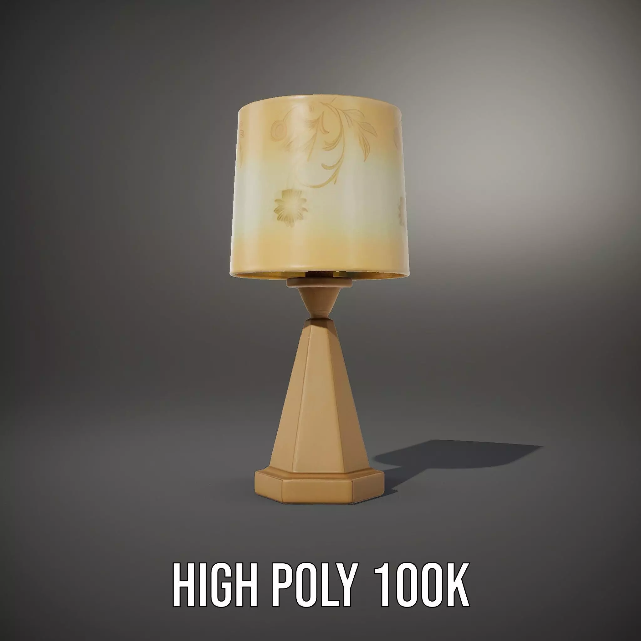 Elegant Brass Table Lamp model pack Low-poly 3D model_10