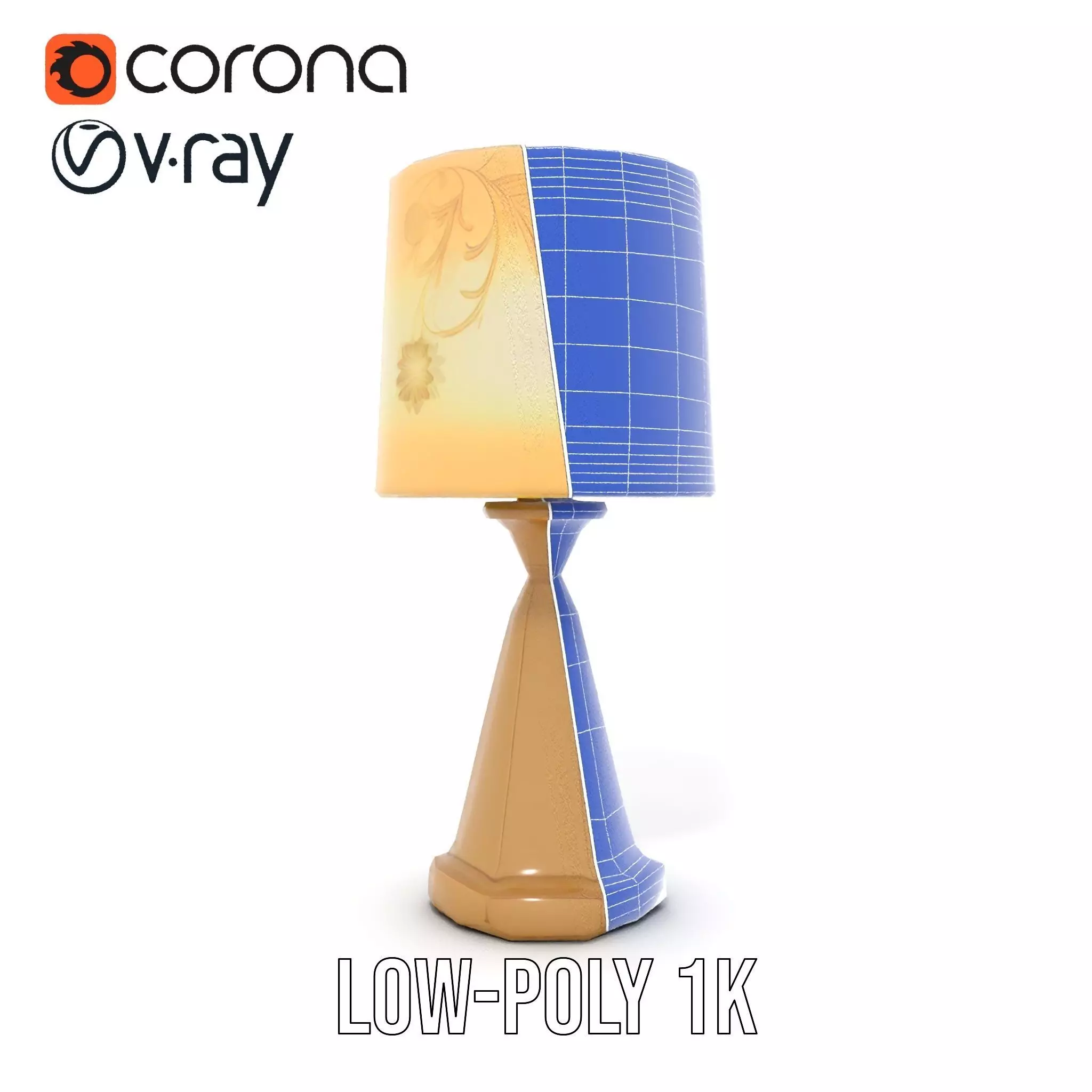Elegant Brass Table Lamp model pack Low-poly 3D model_30