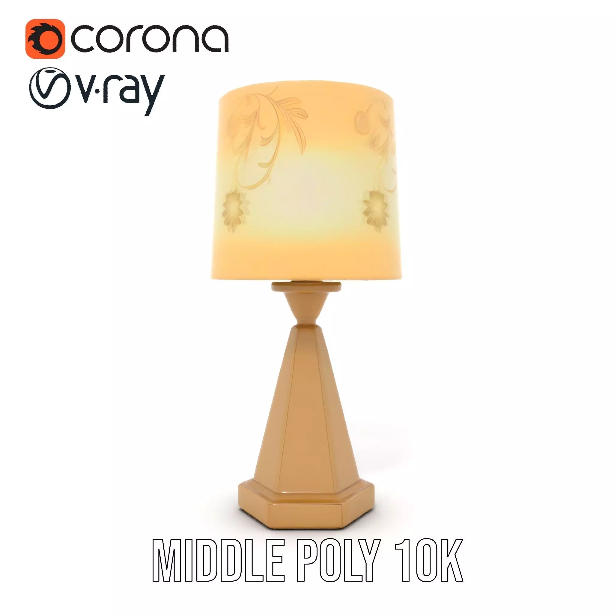 Elegant Brass Table Lamp model pack Low-poly 3D model_13