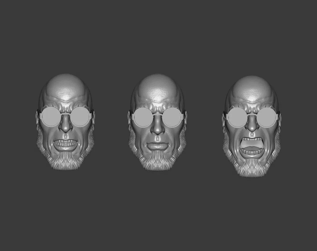 DC BATMAN HUGO STRANGE EXPRESSIONS 3-PACK HEADSCULPT 3D print model_0
