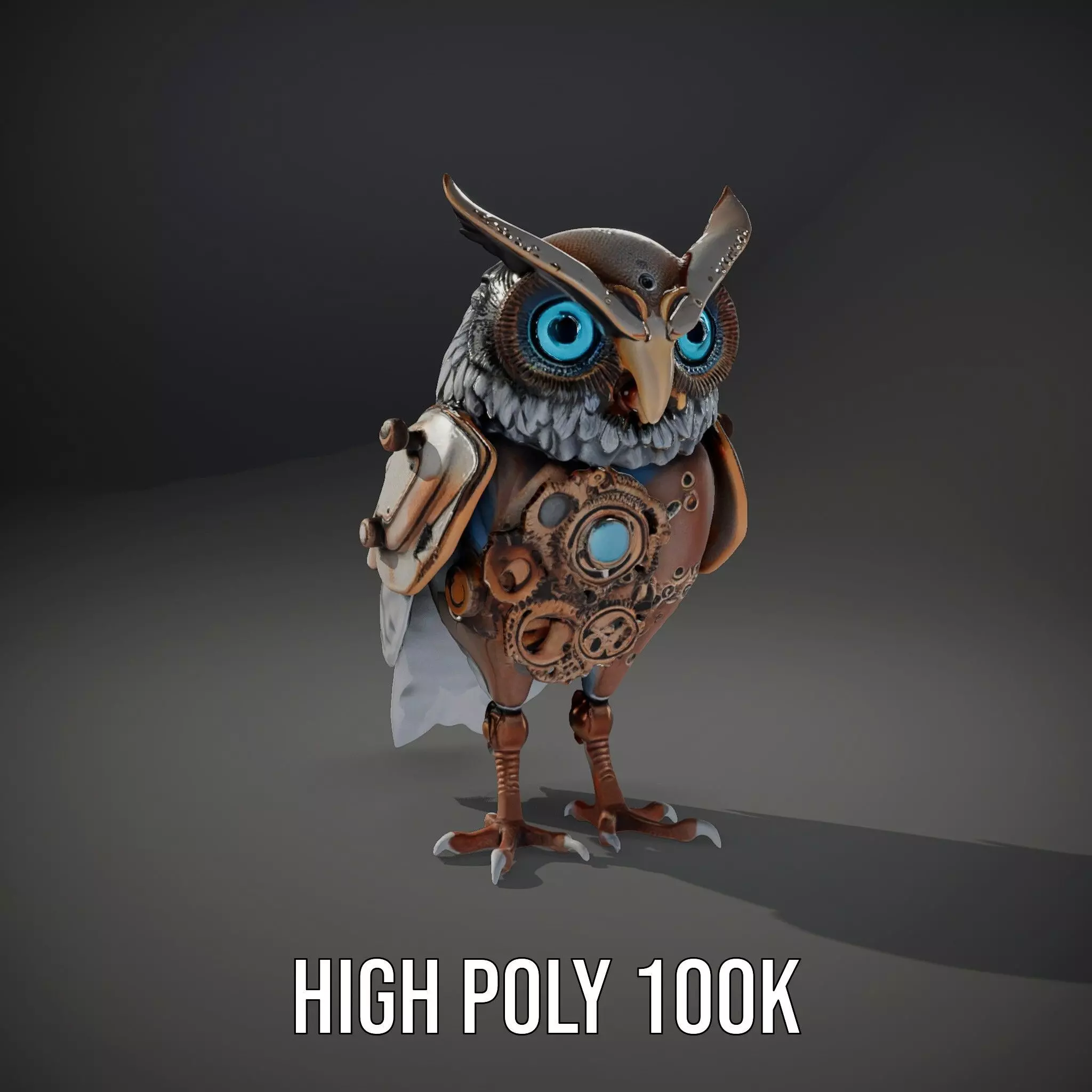 Steampunk Owl Mechanism model pack Low-poly 3D model_12