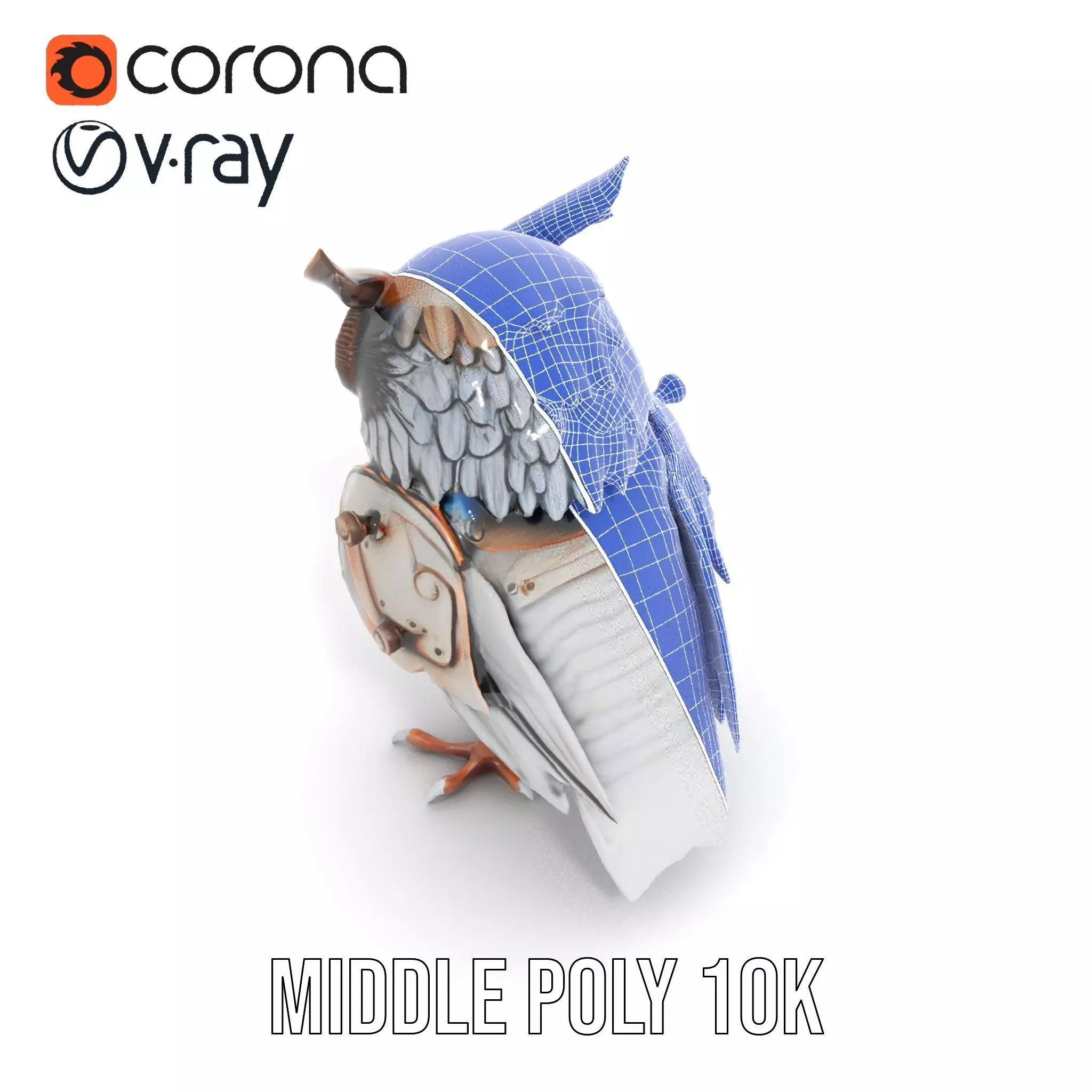 Steampunk Owl Mechanism model pack Low-poly 3D model_15