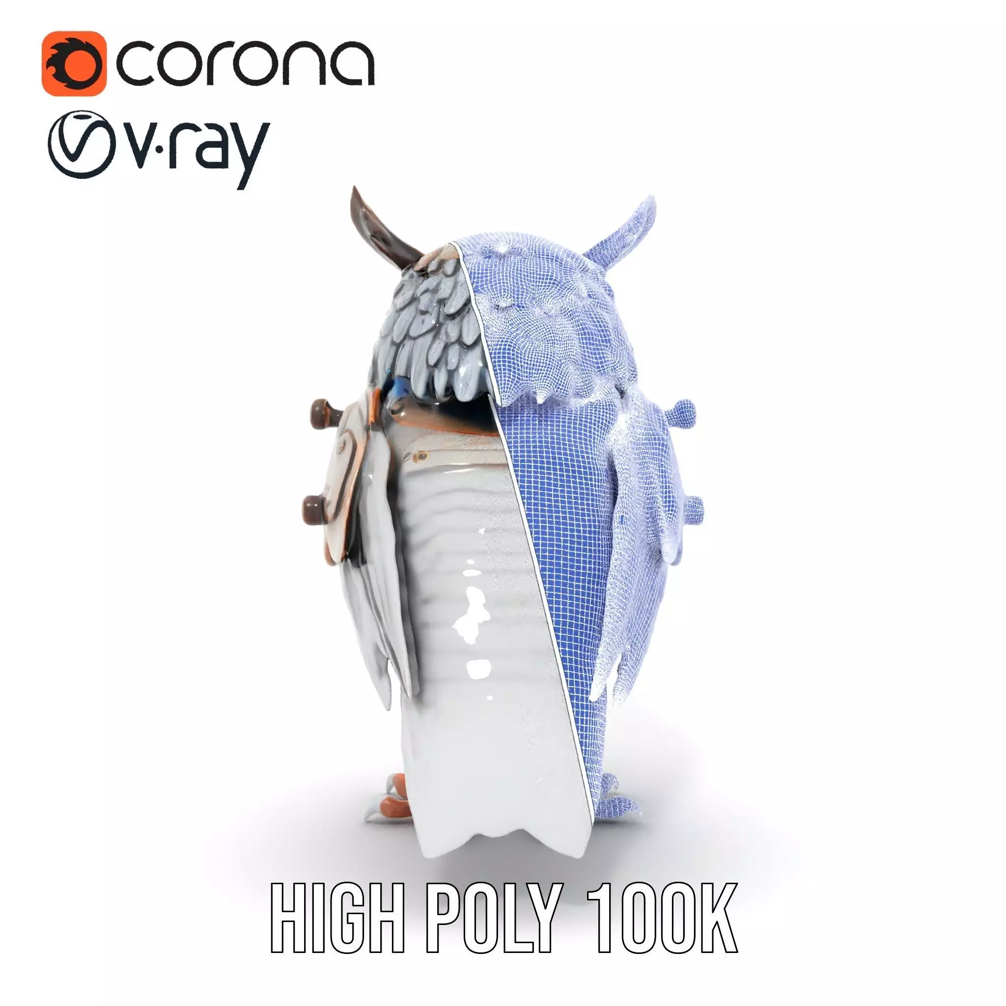 Steampunk Owl Mechanism model pack Low-poly 3D model_29