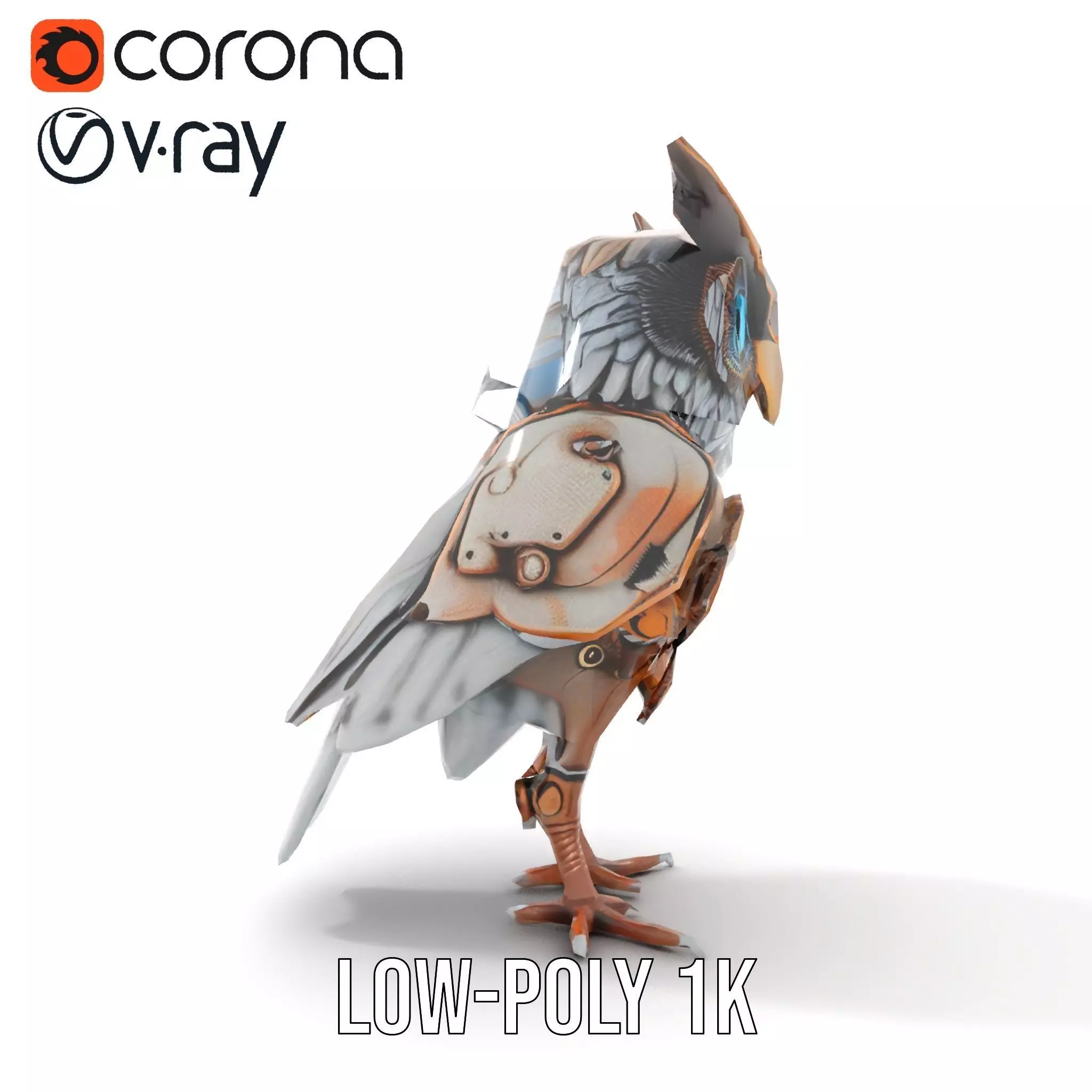 Steampunk Owl Mechanism model pack Low-poly 3D model_16