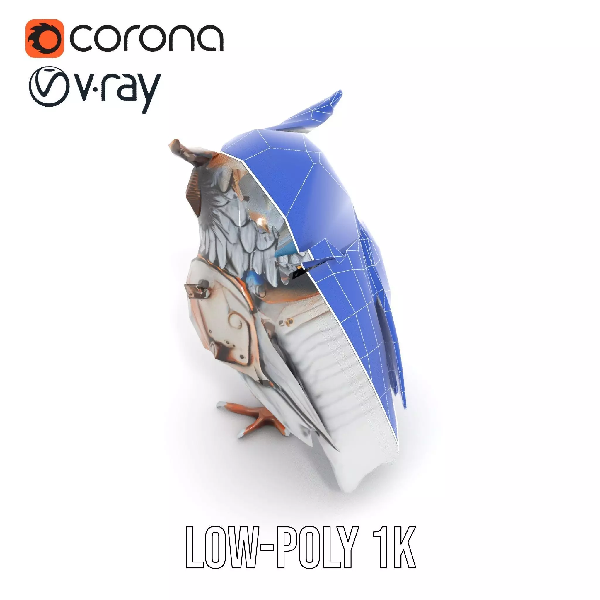 Steampunk Owl Mechanism model pack Low-poly 3D model_11