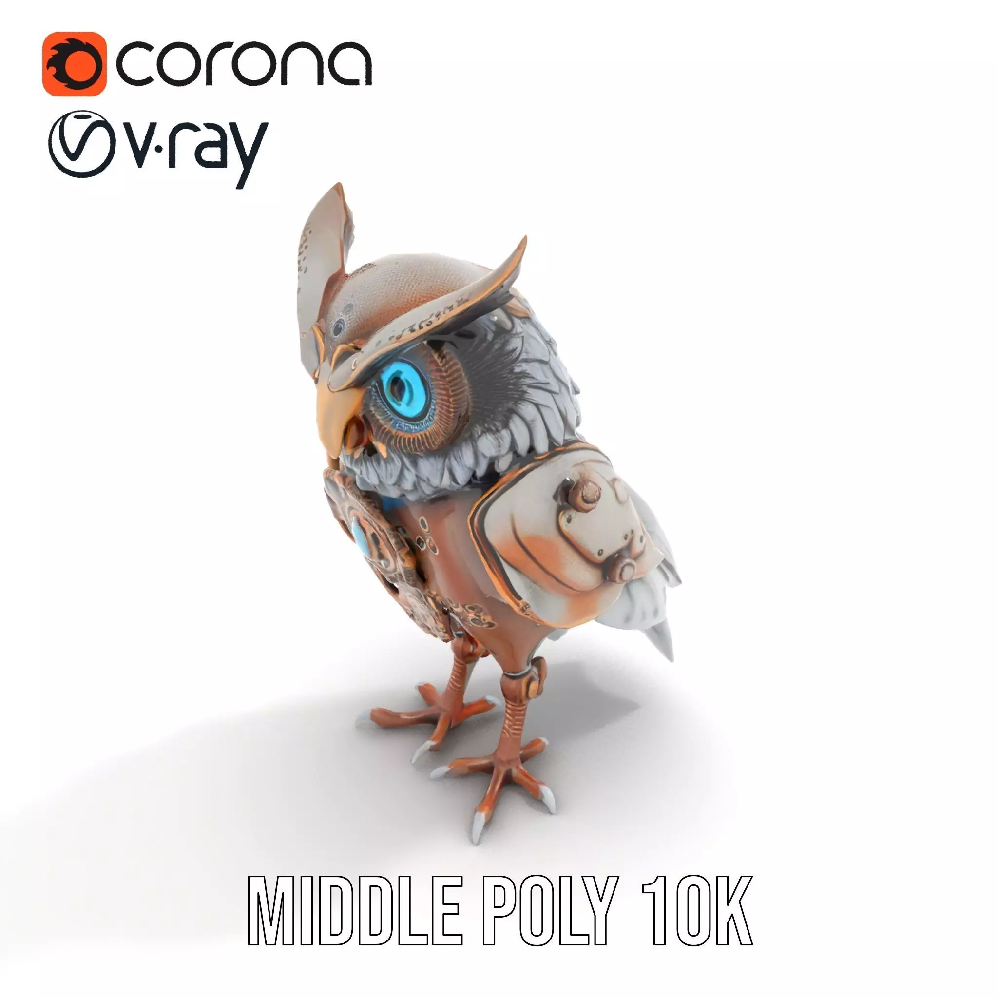 Steampunk Owl Mechanism model pack Low-poly 3D model_5