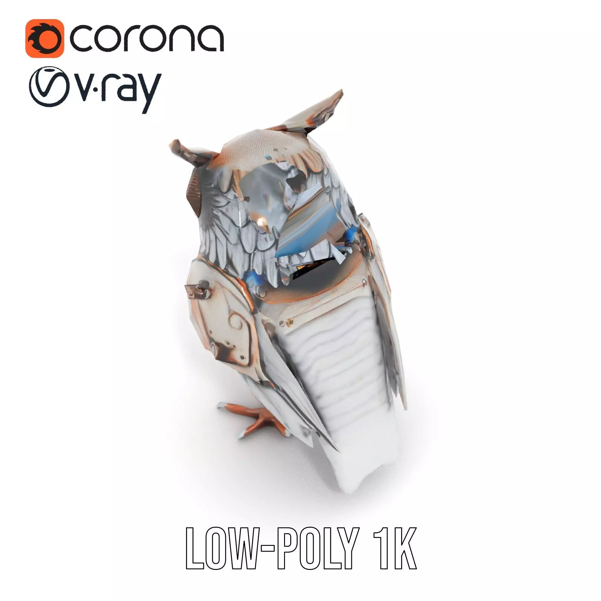 Steampunk Owl Mechanism model pack Low-poly 3D model_19