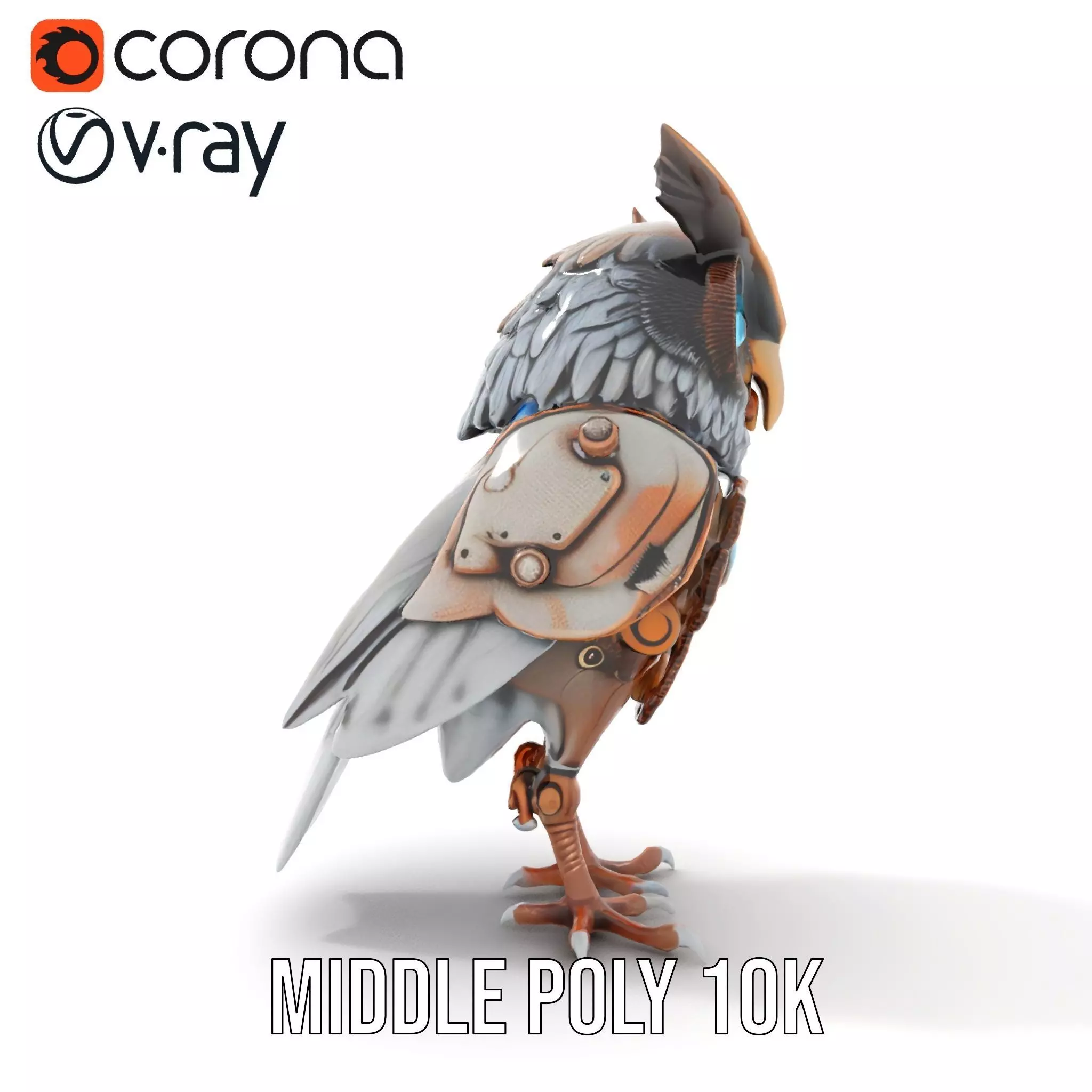 Steampunk Owl Mechanism model pack Low-poly 3D model_13