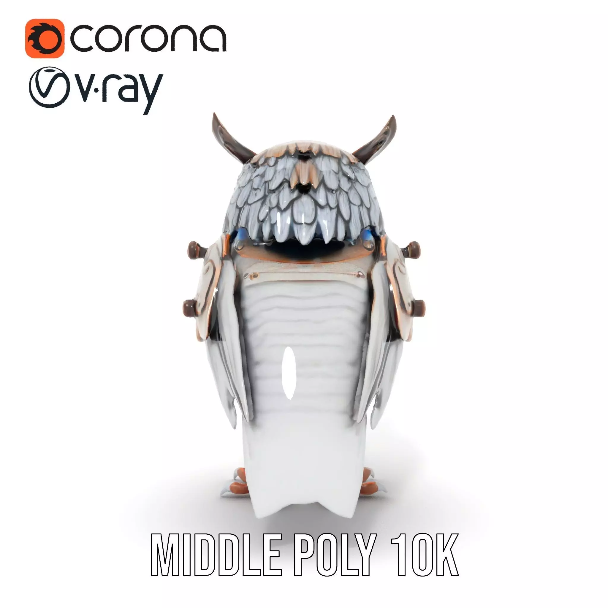 Steampunk Owl Mechanism model pack Low-poly 3D model_21