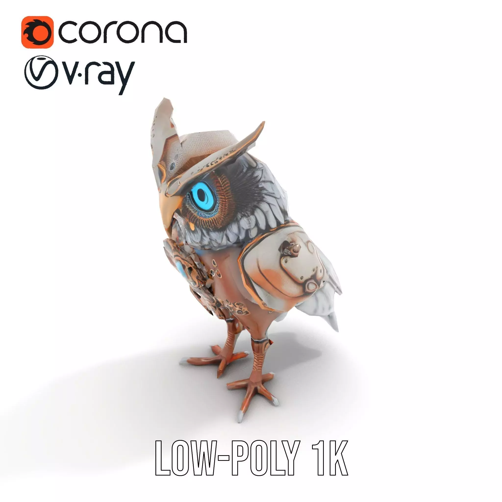 Steampunk Owl Mechanism model pack Low-poly 3D model_7